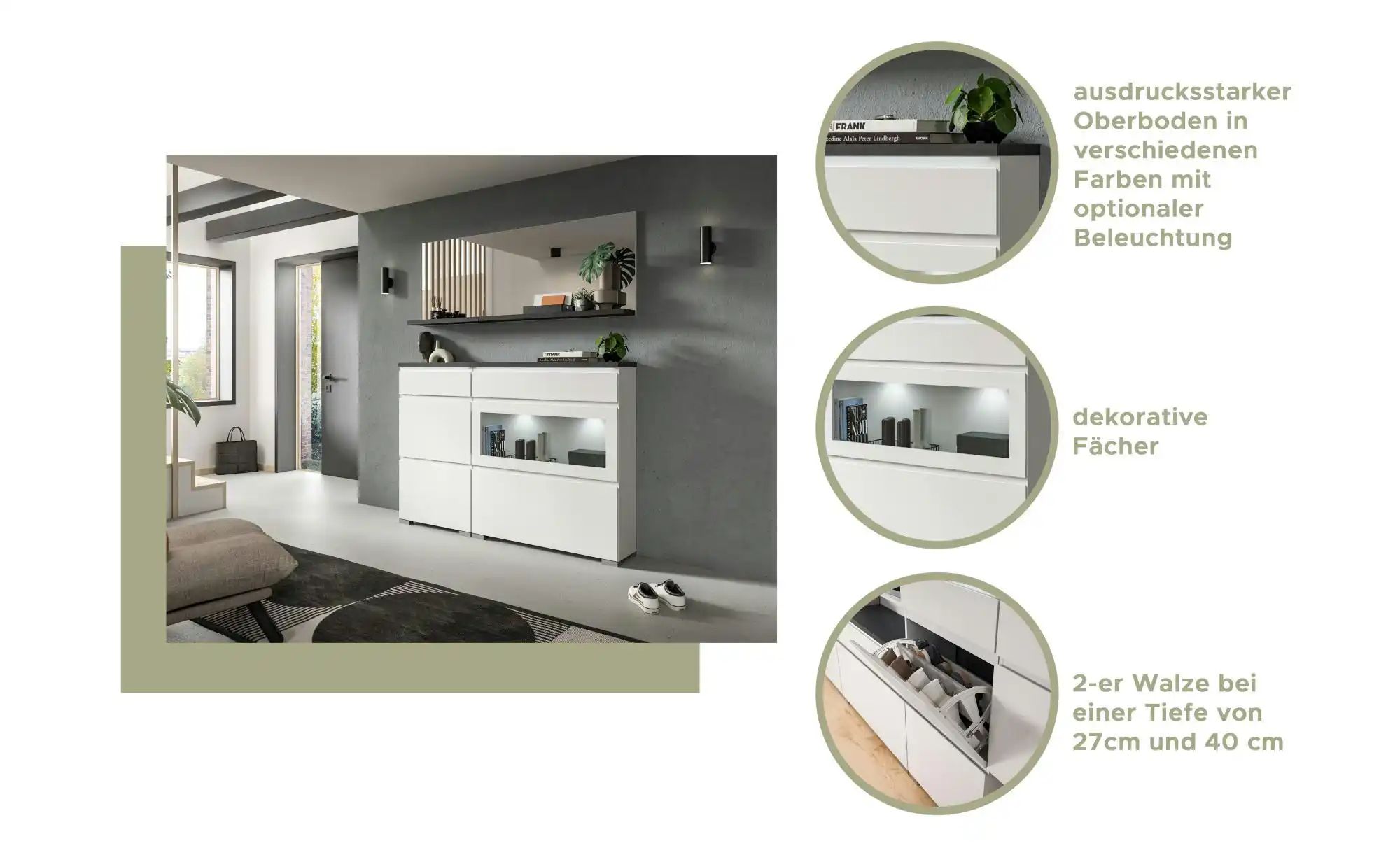 Thumbnail - Schuhschrank-Set   ¦ weiß ¦ Maße (cm): B: 250 H: 133 Garderoben & Kleiderstangen > Garderobensysteme - Höffner