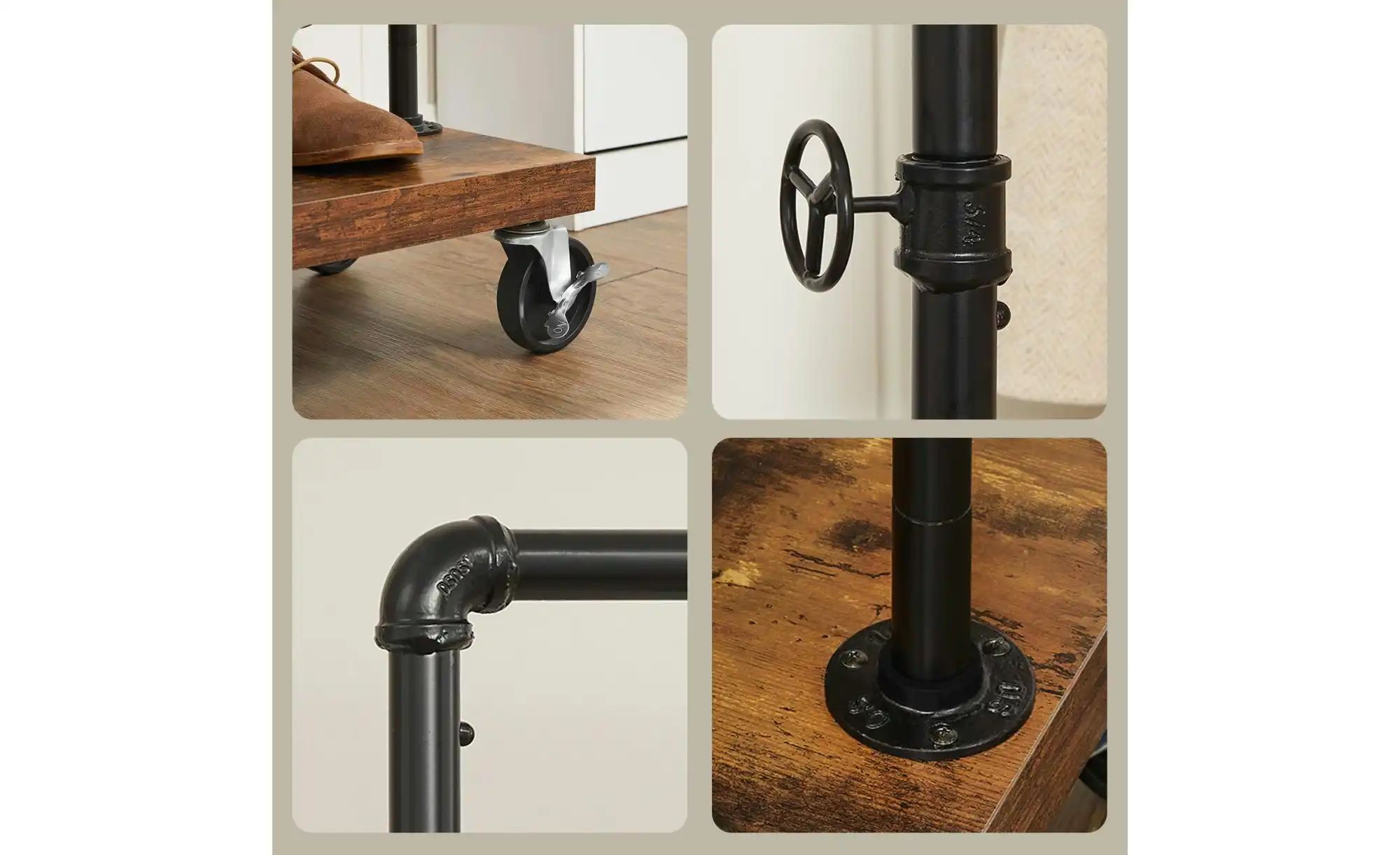 Kleiderständer  Dalson ¦ schwarz ¦ Holzwerkstoff,Metall ¦ Maße (cm): B: 104 günstig online kaufen