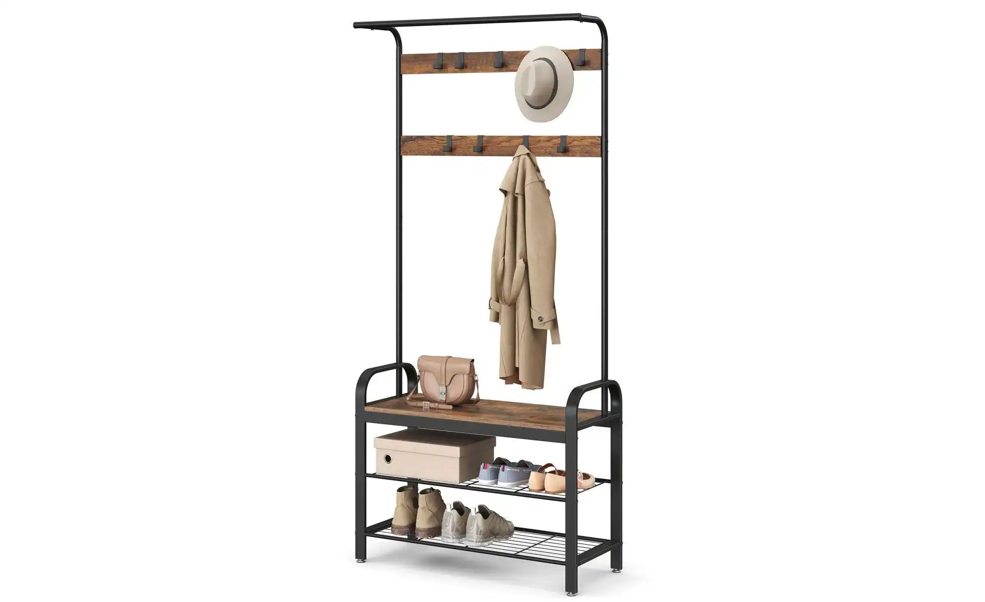 Kompaktgarderobe  Dacey ¦ braun ¦ Maße (cm): B: 84 H: 183 Garderoben & Klei günstig online kaufen