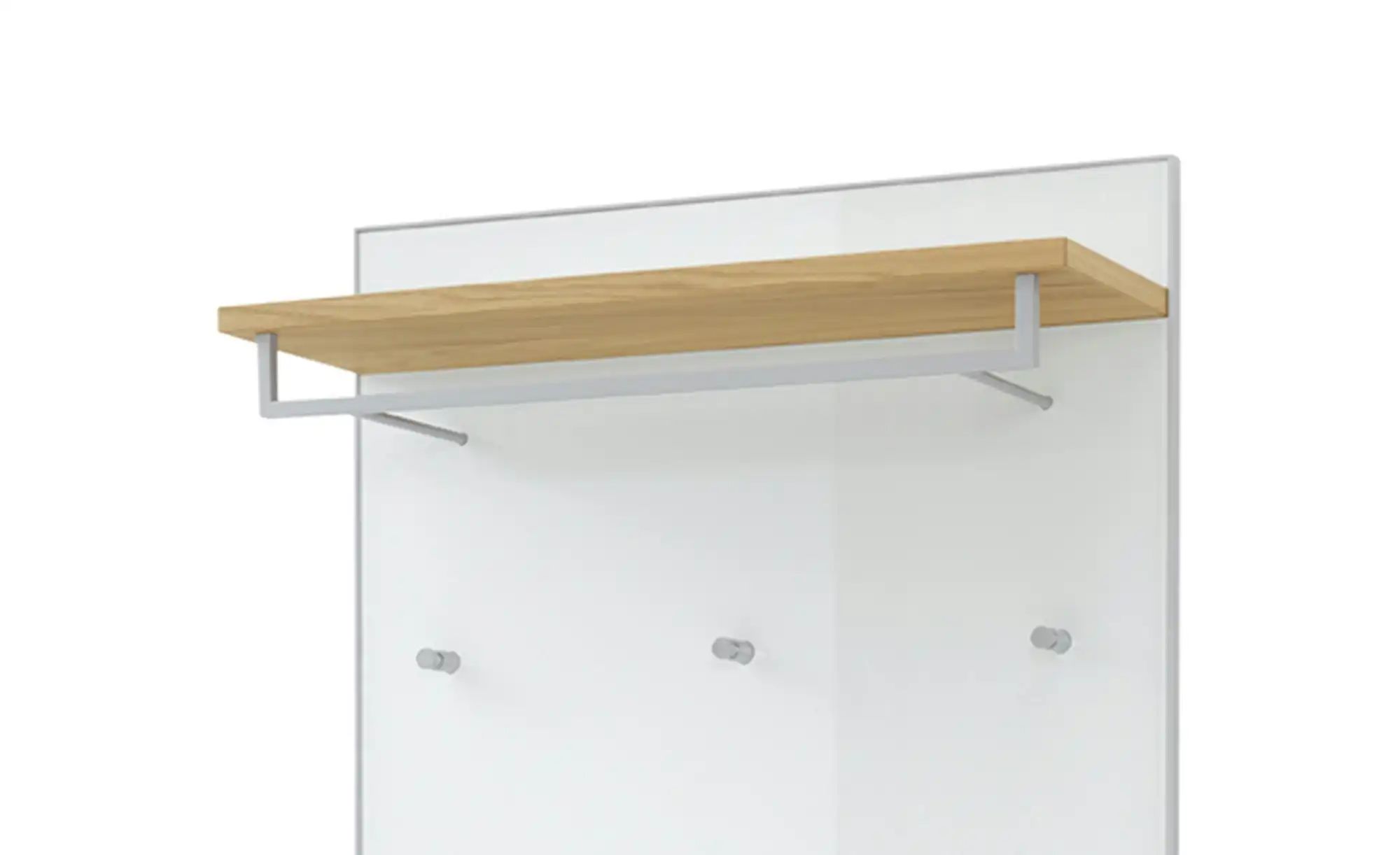 Garderobenpaneel  Xena ¦ weiß ¦ Holzwerkstoff,Glas ¦ Maße (cm): B: 80 H: 17 günstig online kaufen