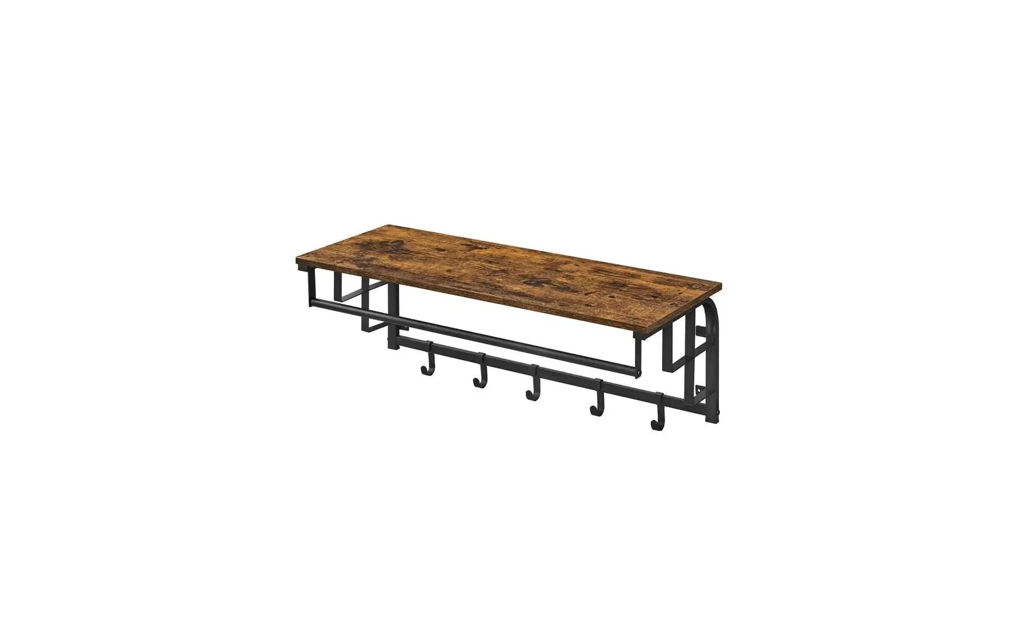 Garderobenleiste   ¦ braun ¦ Holzwerkstoff,Metall ¦ Maße (cm): B: 80 H: 27 günstig online kaufen