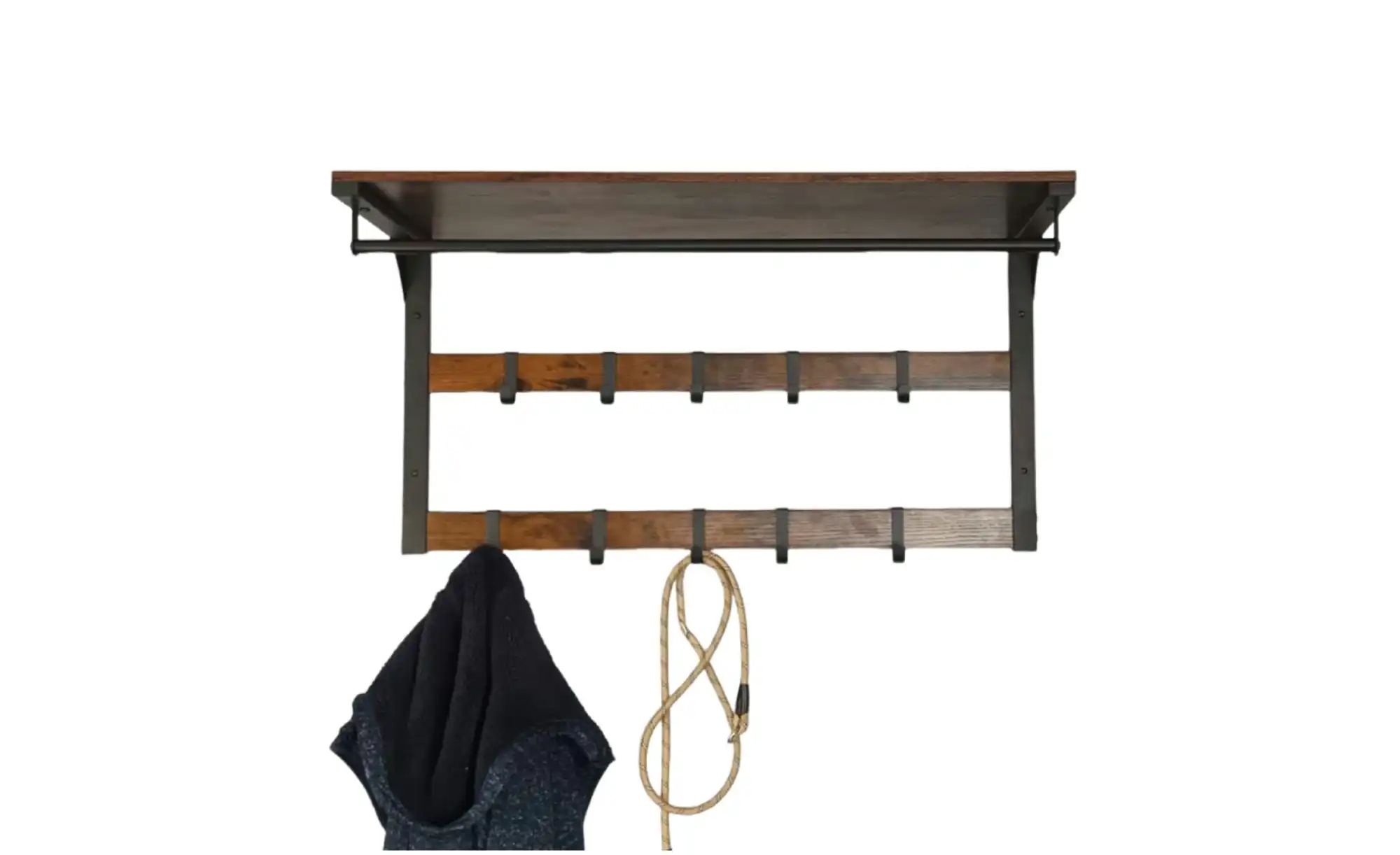 Garderobenleiste   ¦ braun ¦ Holzwerkstoff,Metall ¦ Maße (cm): B: 80 H: 42 günstig online kaufen