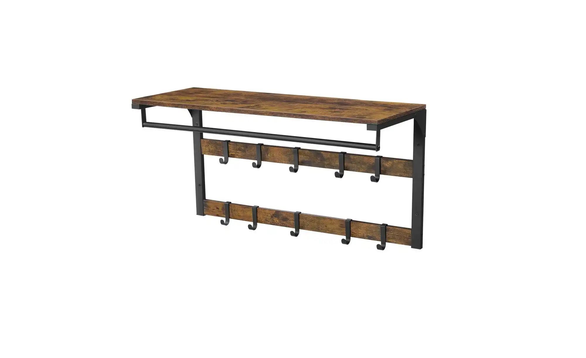 Garderobenleiste   ¦ braun ¦ Holzwerkstoff,Metall ¦ Maße (cm): B: 80 H: 42 günstig online kaufen