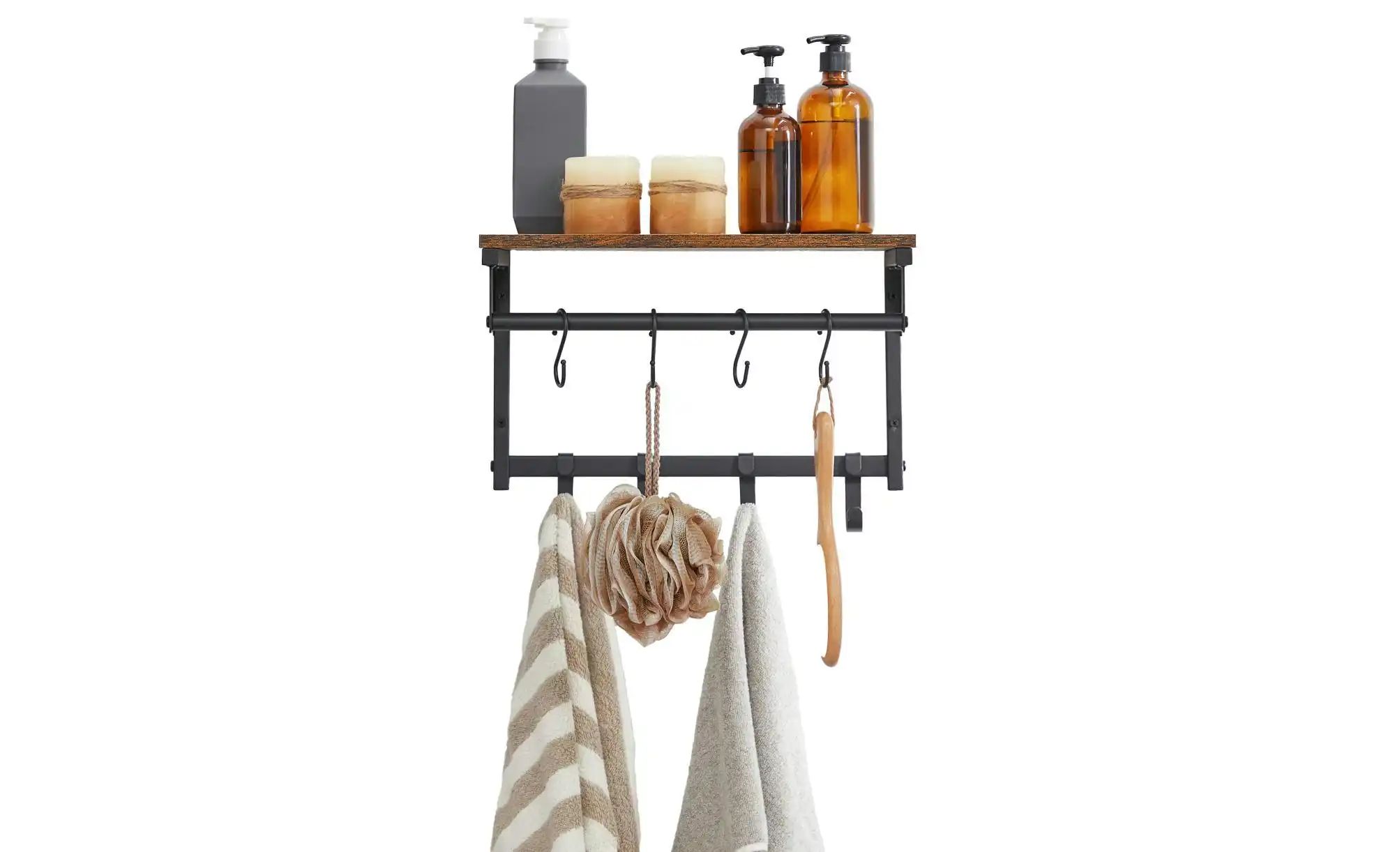 Garderobenleiste   ¦ braun ¦ Holzwerkstoff,Metall ¦ Maße (cm): B: 40 H: 24 günstig online kaufen