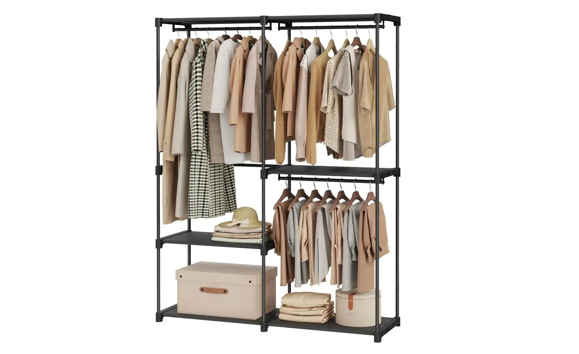 Kompaktgarderobe   ¦ schwarz ¦ Maße (cm): B: 138 H: 182 Garderoben & Kleide günstig online kaufen