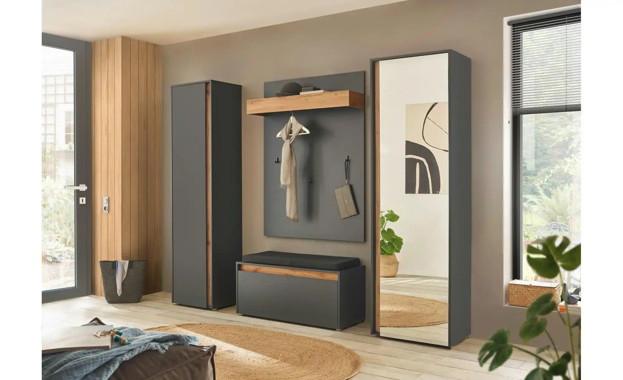 Thumbnail - Garderobenpaneel ¦ grau ¦ Holzwerkstoff ¦ Maße (cm): B: 100 H: 135 Garderoben & Kleiderstangen > Wandgarderoben - Höff...