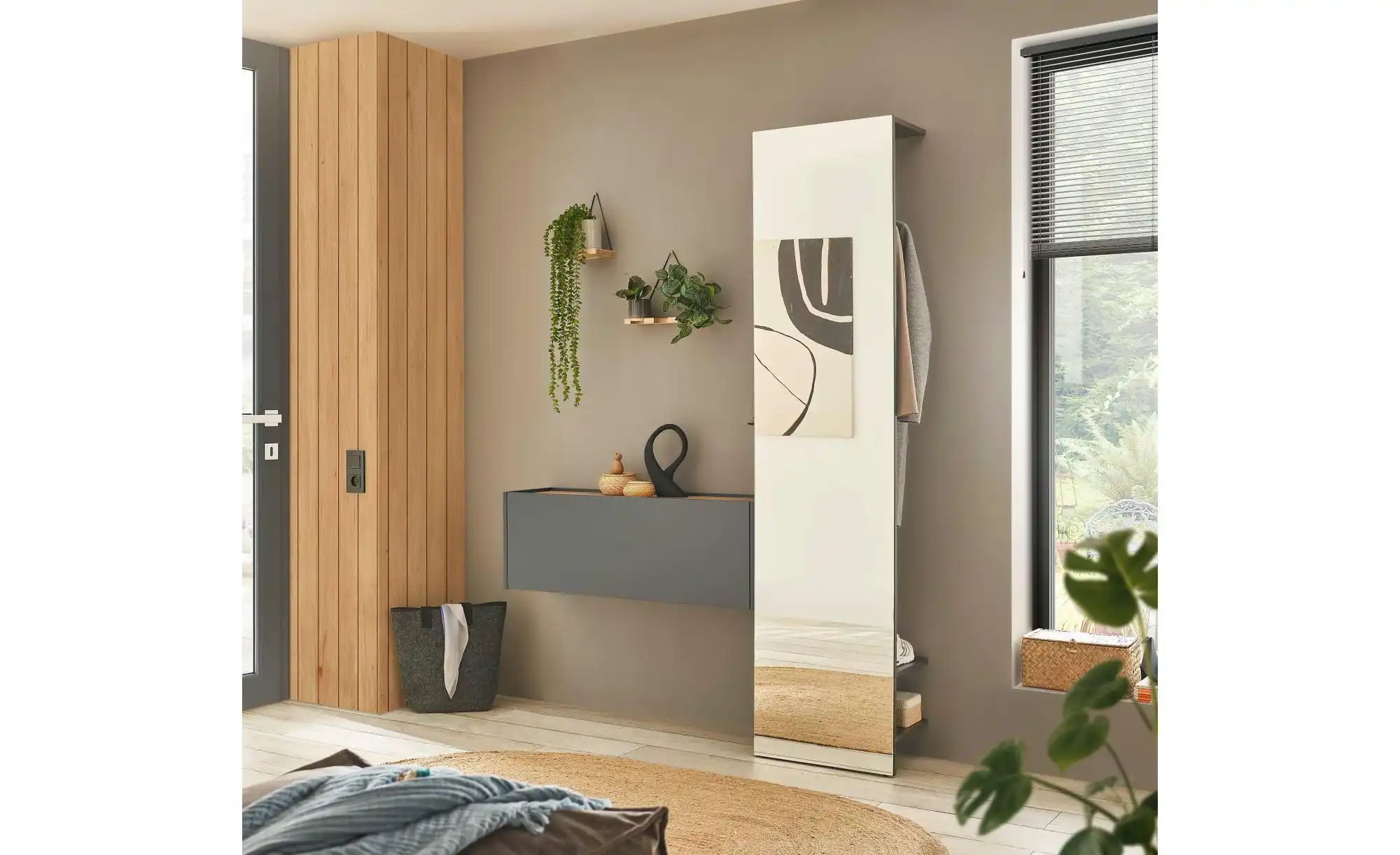 Garderobenkombination   ¦ grau ¦ Maße (cm): B: 150 H: 200 Garderoben & Klei günstig online kaufen