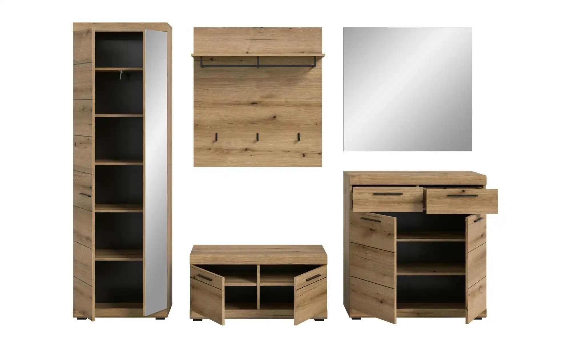 Garderobenkombination   ¦ holzfarben ¦ Maße (cm): B: 272 H: 197 Garderoben günstig online kaufen