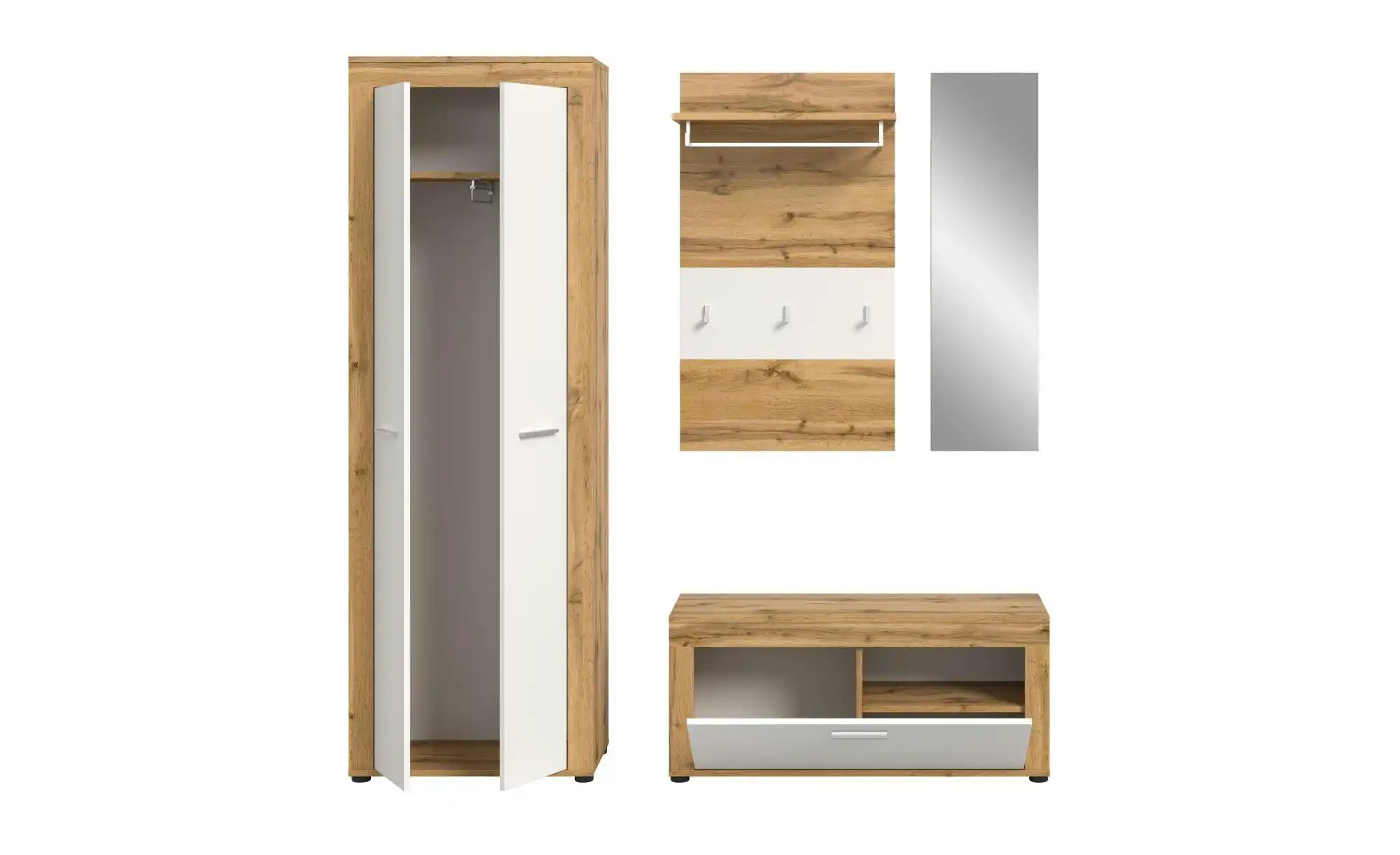 Garderobenkombination   ¦ holzfarben ¦ Maße (cm): B: 184 H: 191 Garderoben günstig online kaufen