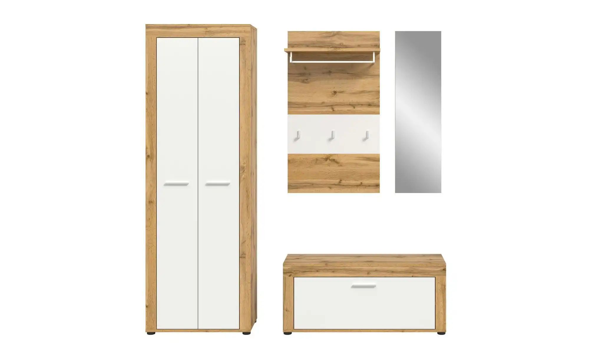 Garderobenkombination   ¦ holzfarben ¦ Maße (cm): B: 184 H: 191 Garderoben günstig online kaufen