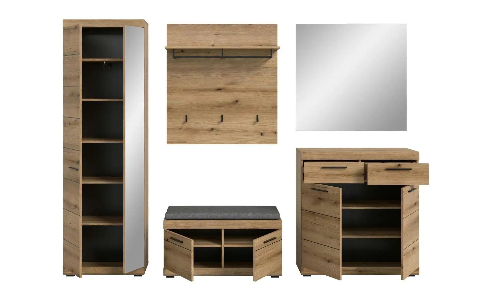 Thumbnail - Garderobenkombination ¦ holzfarben ¦ Maße (cm): B: 272 H: 197 Garderoben & Kleiderstangen > Garderobensysteme - Höffne...