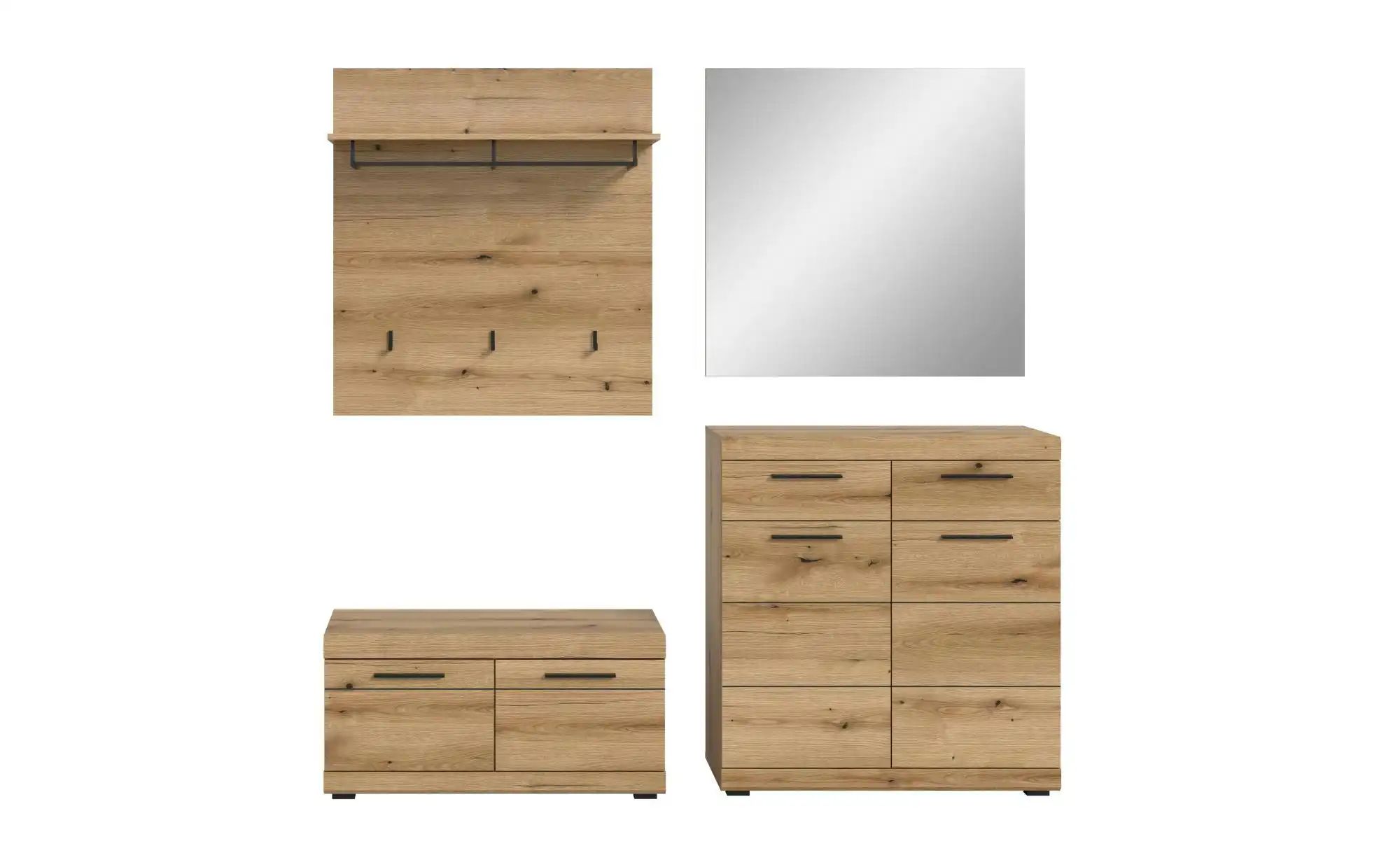 Garderobenkombination   ¦ holzfarben ¦ Maße (cm): B: 195 H: 197 Garderoben günstig online kaufen