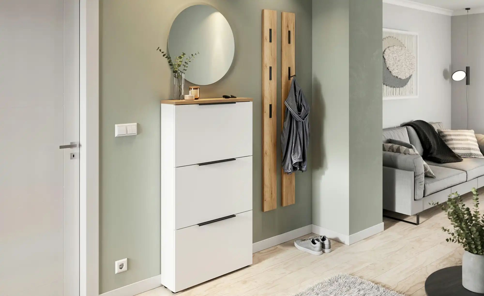 uno Schuhschrak  Groven ¦ weiß ¦ Maße (cm): B: 70 H: 130 T: 19.0 Garderoben günstig online kaufen