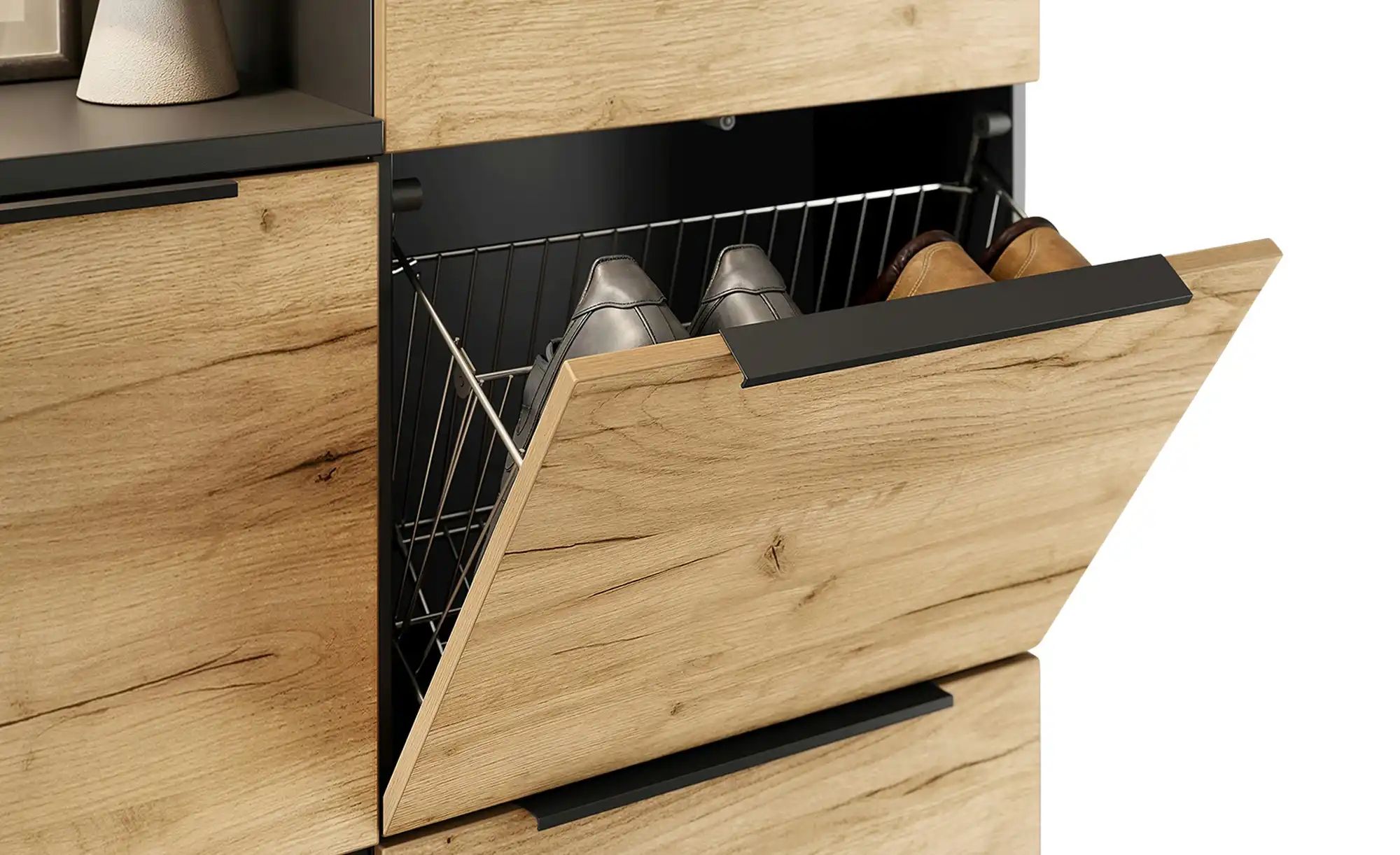 Thumbnail - uno Schuhschrak  Groven ¦ grau ¦ Maße (cm): B: 53 H: 130 T: 30.0 Garderoben & Kleiderstangen > Garderoben Schuhschränke ...