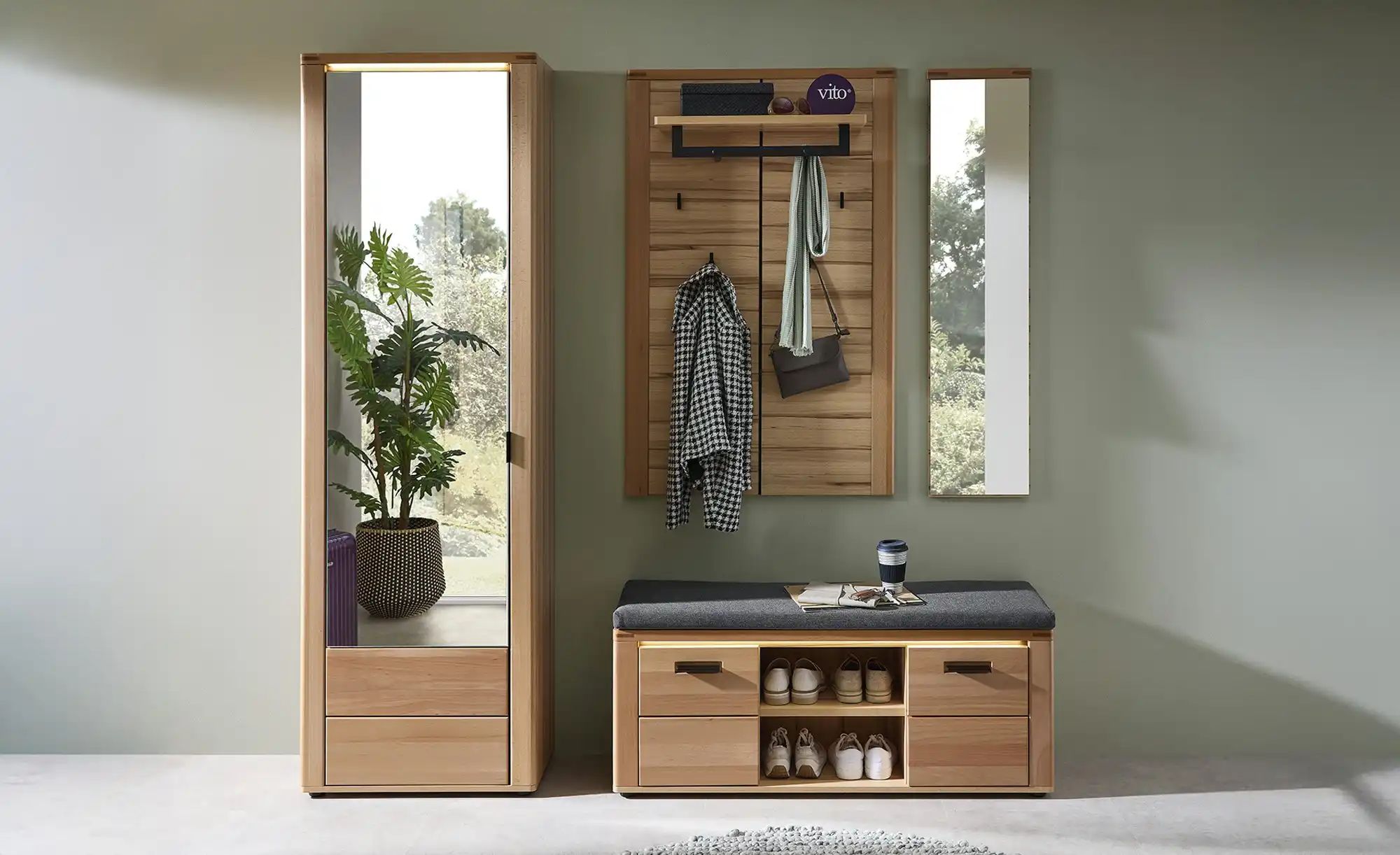 vito Garderobenpaneel  Cambra ¦ holzfarben ¦ Massivholz,Holzwerkstoff ¦ Maß günstig online kaufen