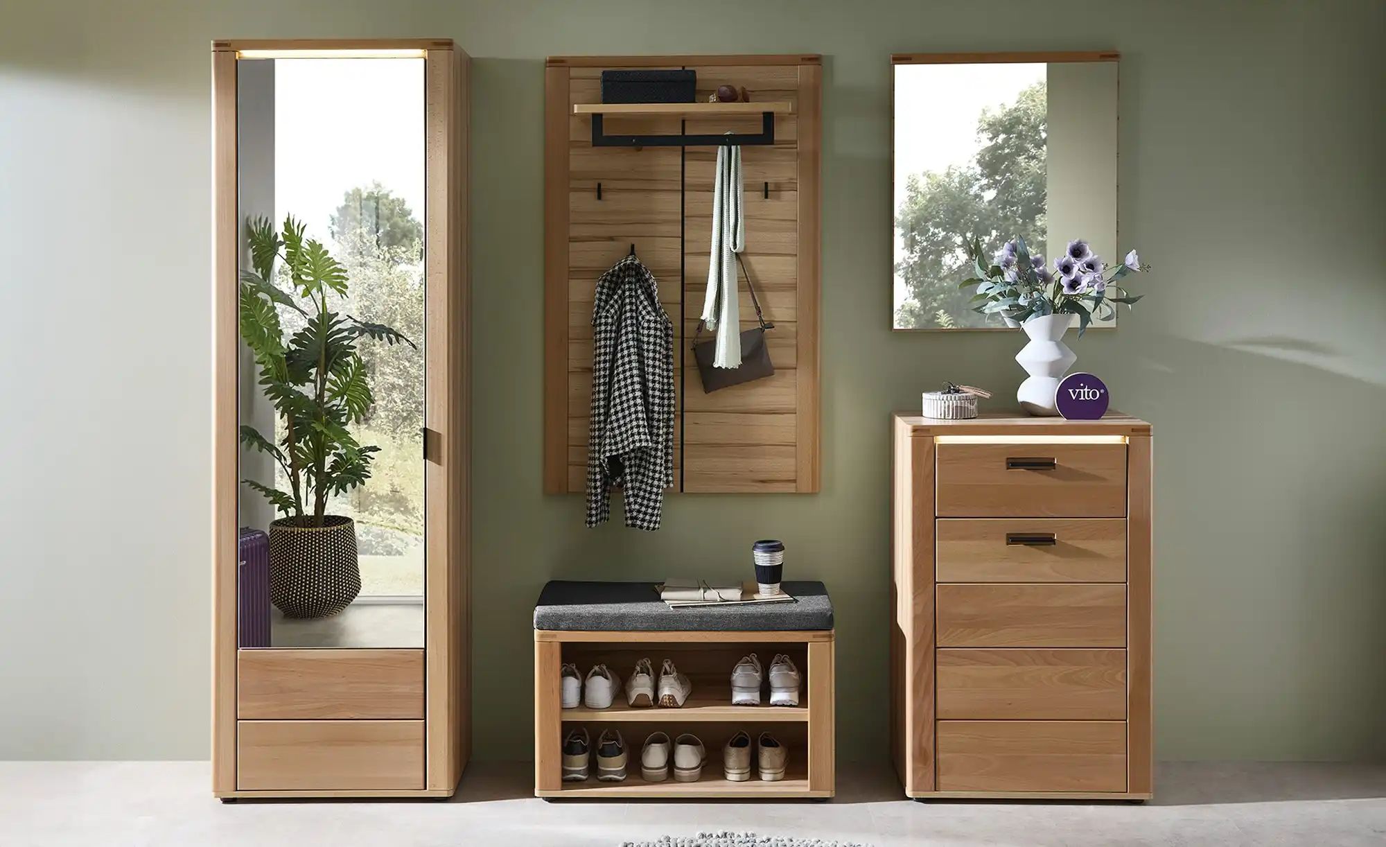 Thumbnail - vito Spiegel  Cambra ¦ holzfarben ¦ Glas,Aluminium,Holzwerkstoff ¦ Maße (cm): B: 65 H: 80 T: 2.0 Garderoben & Kleidersta...