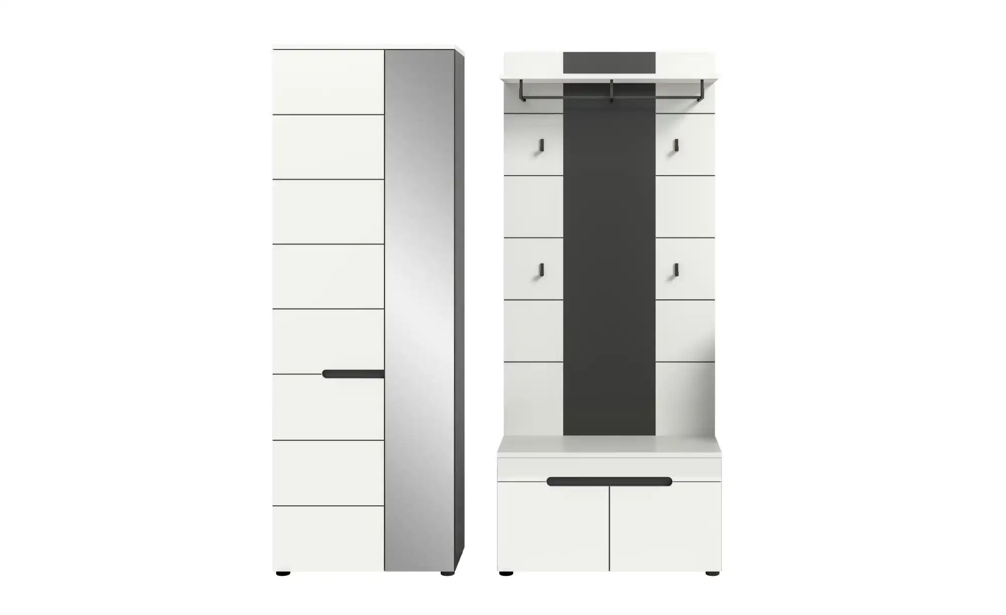 Garderobenkombination   ¦ grau ¦ Maße (cm): B: 160 H: 190 Garderoben & Klei günstig online kaufen