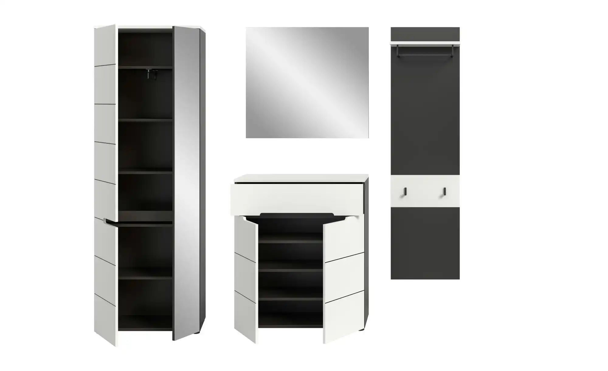 Garderobenkombination   ¦ grau ¦ Maße (cm): B: 220 H: 190 Garderoben & Klei günstig online kaufen