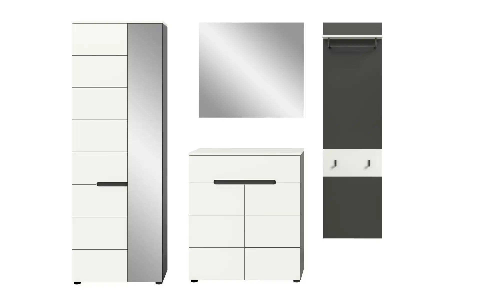 Garderobenkombination   ¦ grau ¦ Maße (cm): B: 220 H: 190 Garderoben & Klei günstig online kaufen