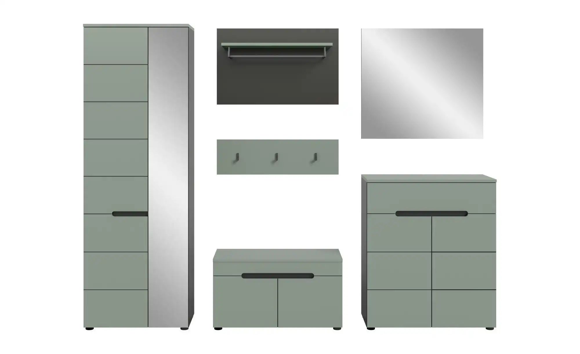 Garderobenkombination   ¦ grau ¦ Maße (cm): B: 255 H: 190 Garderoben & Klei günstig online kaufen