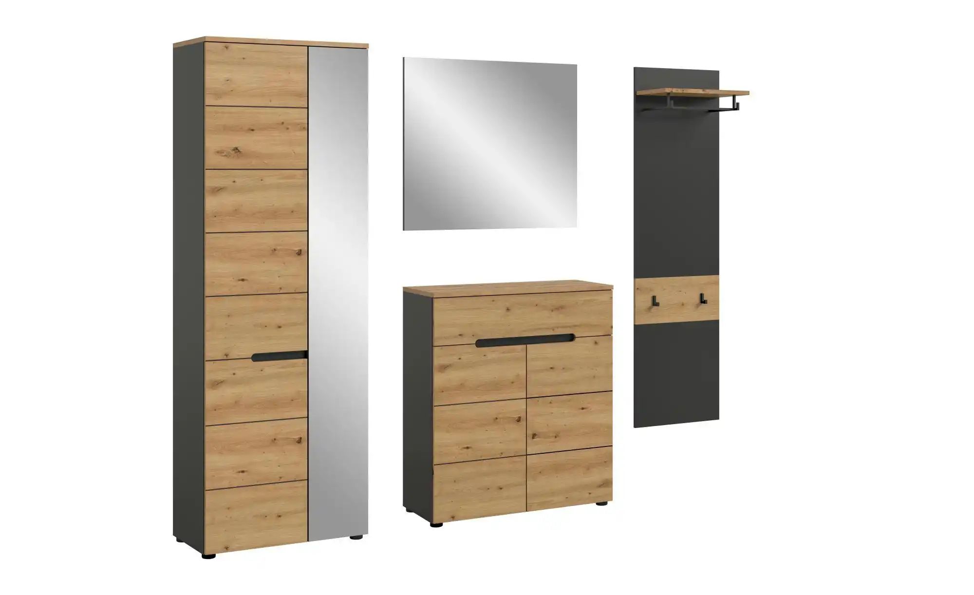 Garderobenkombination   ¦ grau ¦ Maße (cm): B: 220 H: 190 Garderoben & Klei günstig online kaufen