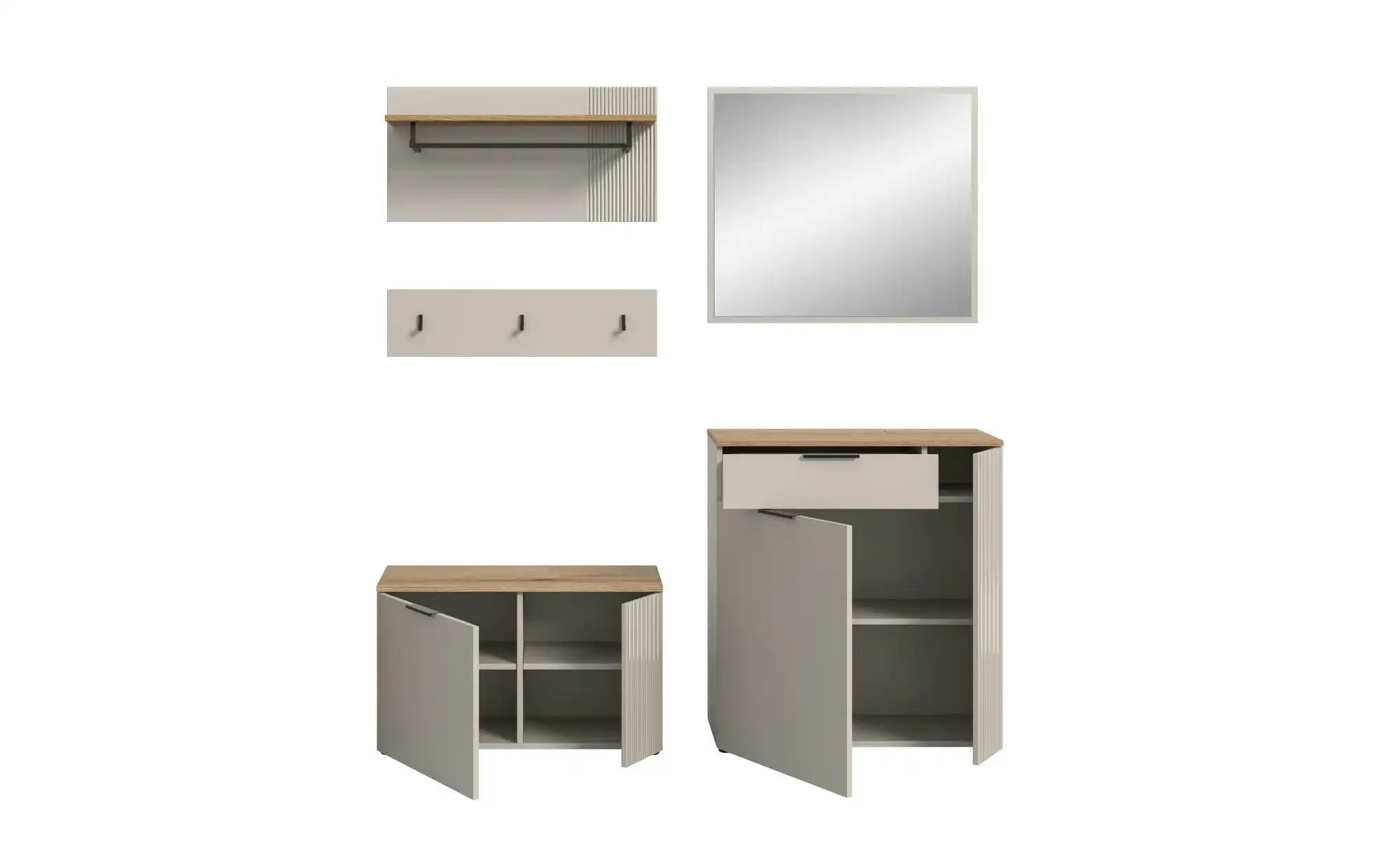 Garderobenkombination   ¦ creme ¦ Maße (cm): B: 175 H: 190 Garderoben & Kle günstig online kaufen