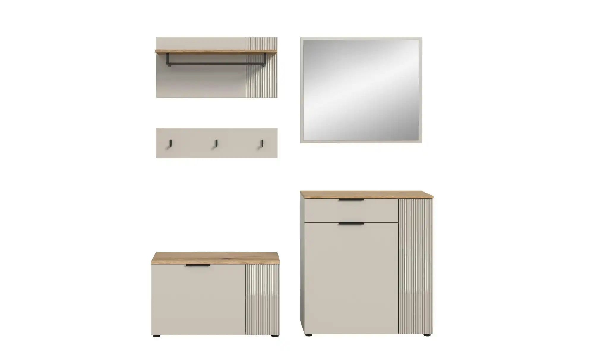 Garderobenkombination   ¦ creme ¦ Maße (cm): B: 175 H: 190 Garderoben & Kle günstig online kaufen
