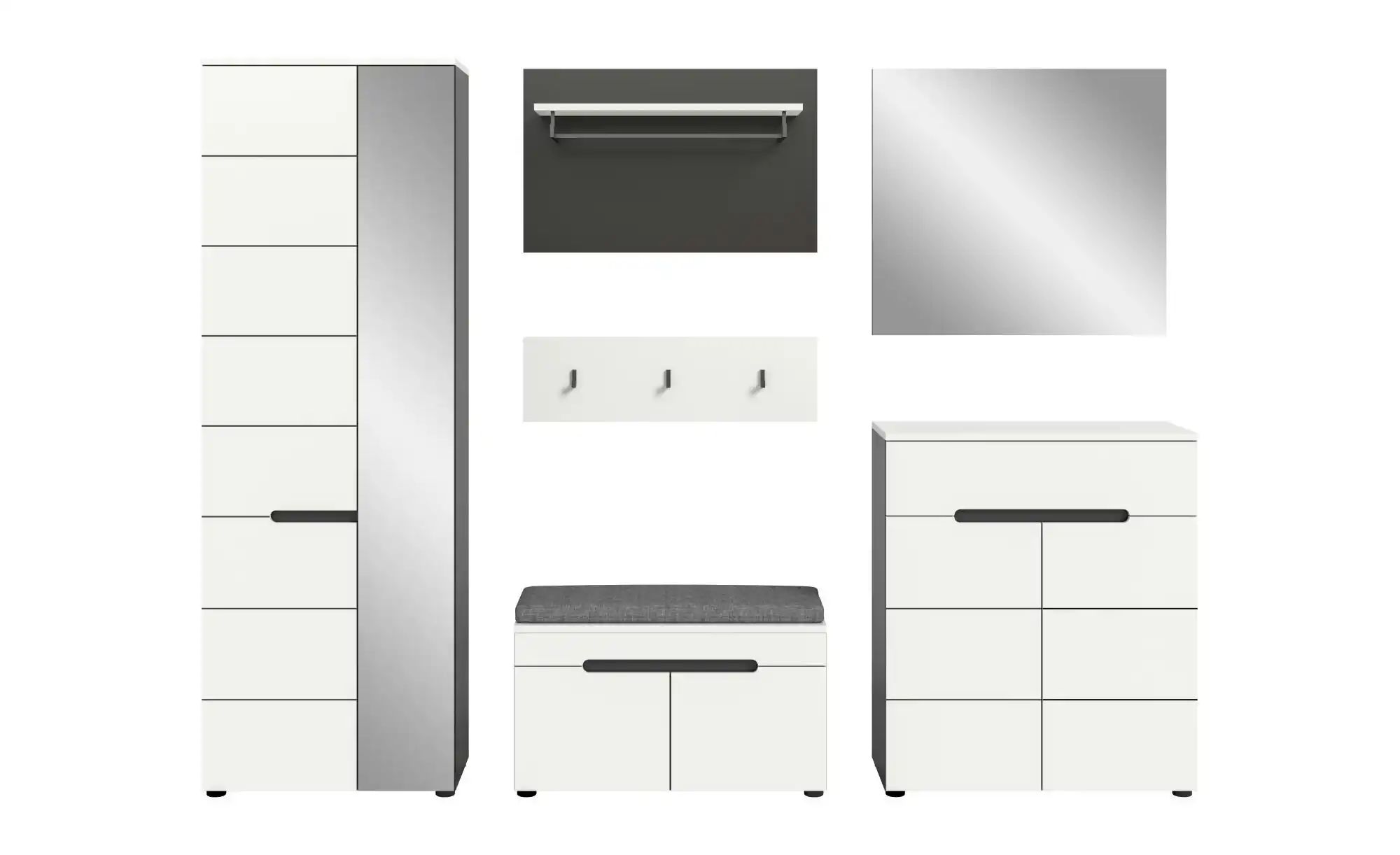 Garderobenkombination   ¦ grau ¦ Maße (cm): B: 255 H: 190 Garderoben & Klei günstig online kaufen