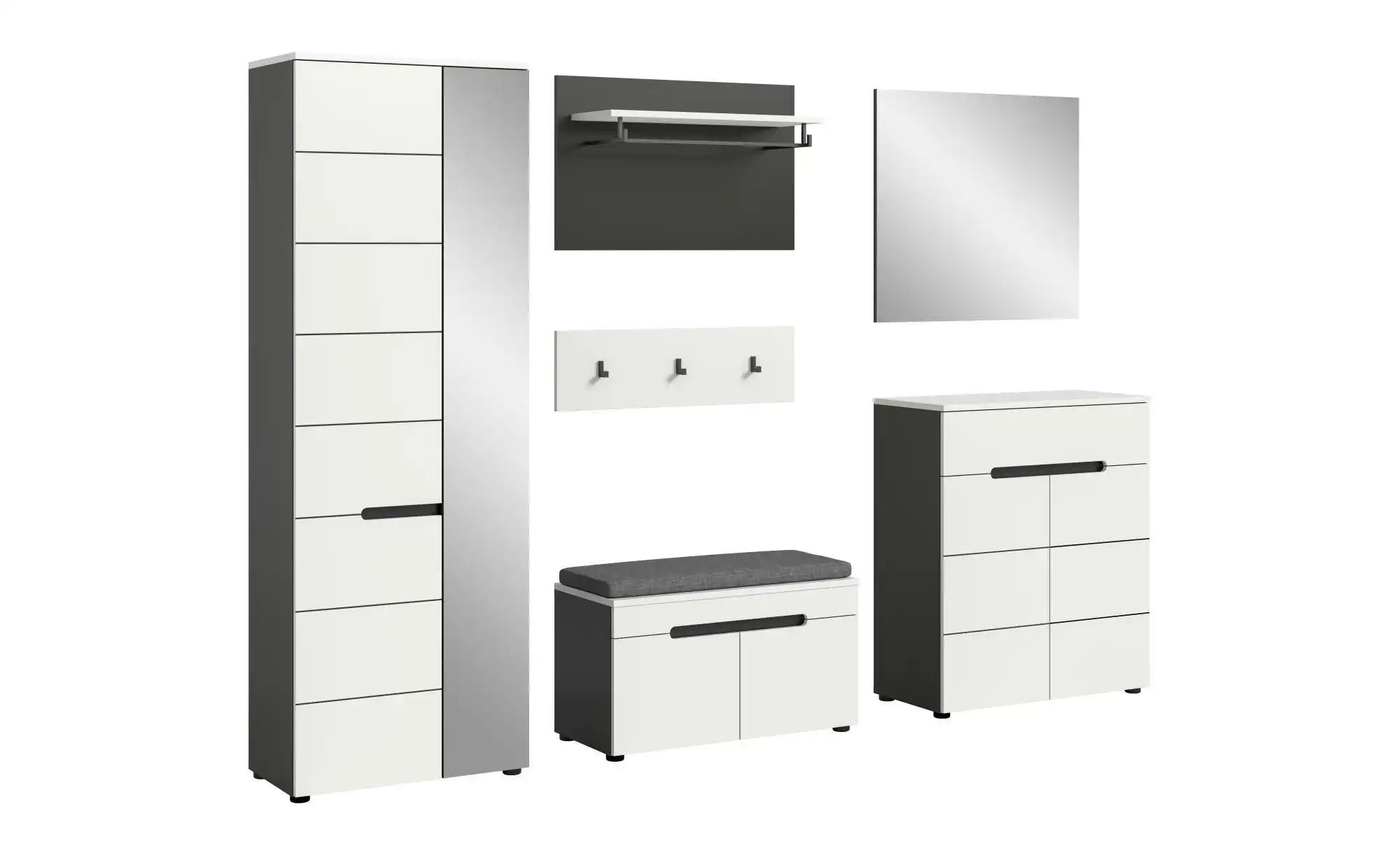 Garderobenkombination   ¦ grau ¦ Maße (cm): B: 255 H: 190 Garderoben & Klei günstig online kaufen