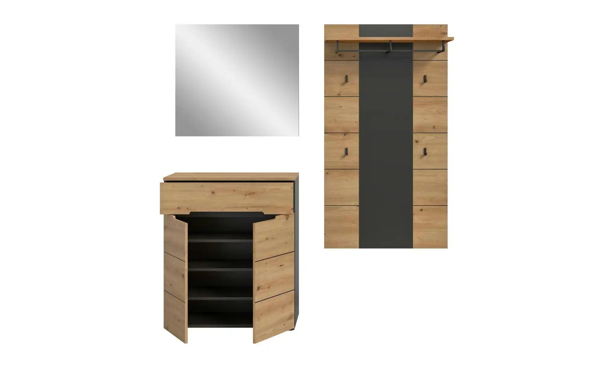 Garderobenkombination   ¦ grau ¦ Maße (cm): B: 175 H: 190 Garderoben & Klei günstig online kaufen