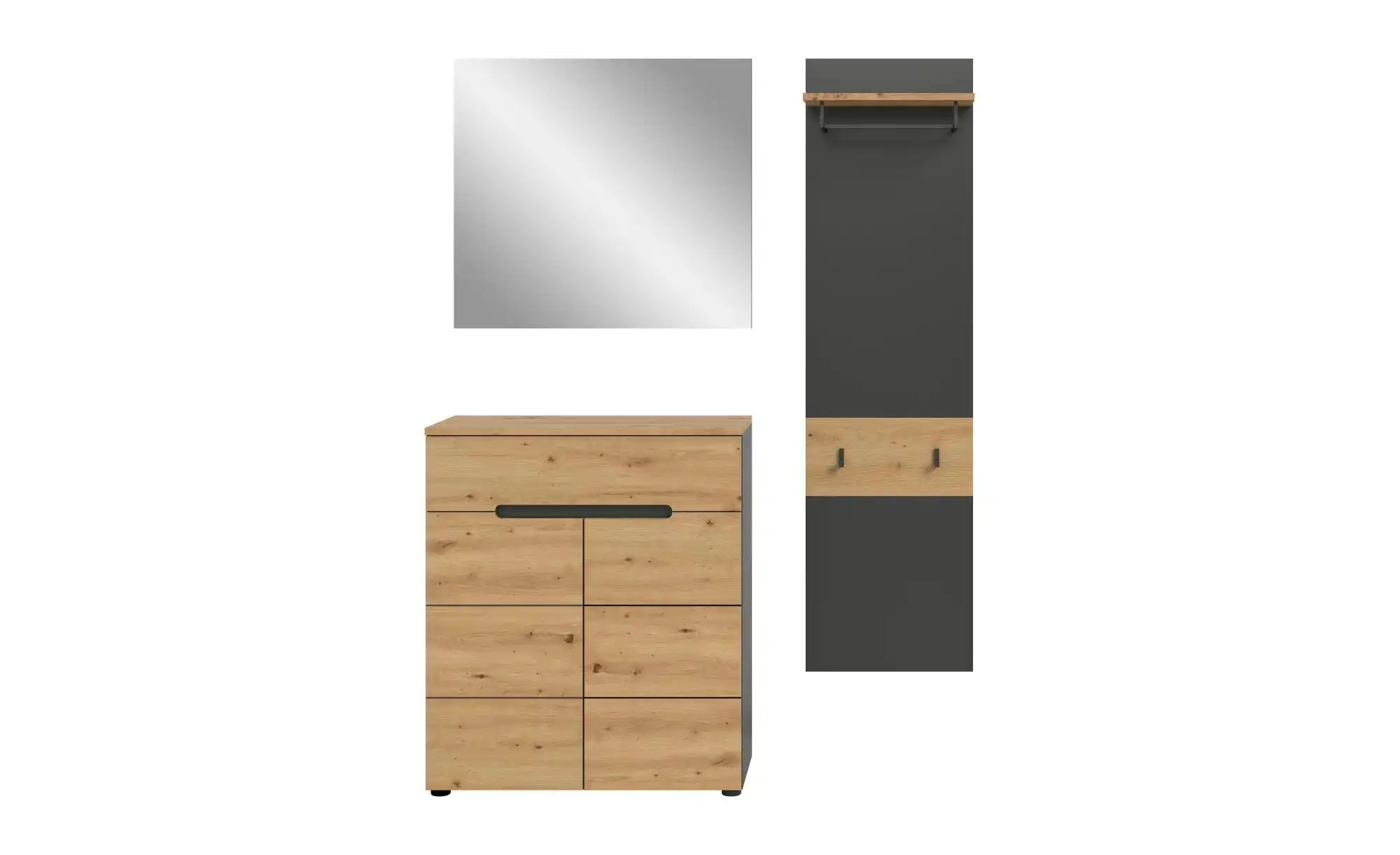 Garderobenkombination   ¦ grau ¦ Maße (cm): B: 140 H: 190 Garderoben & Klei günstig online kaufen