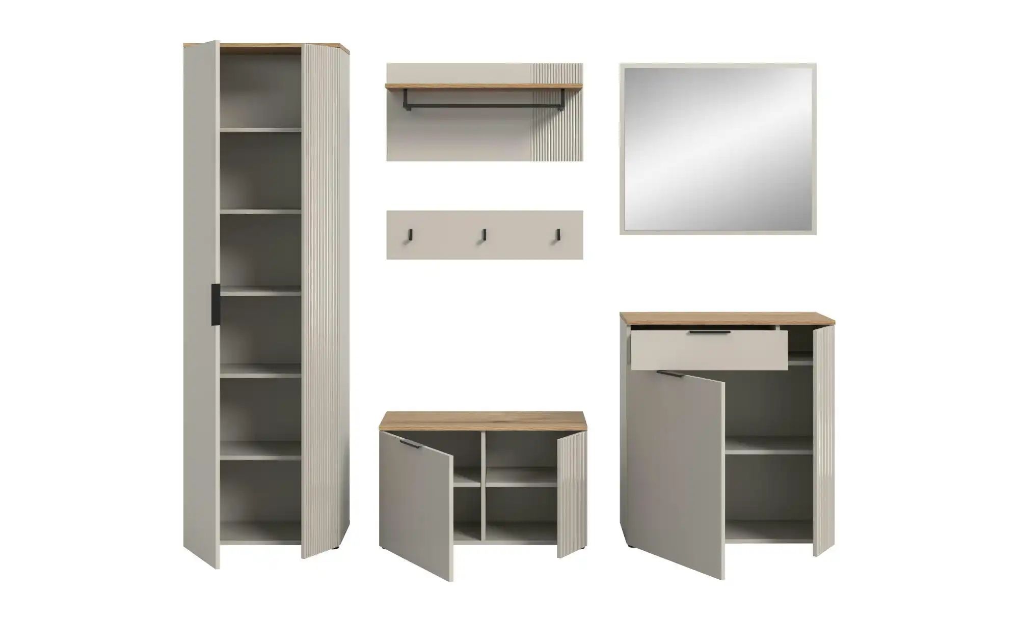 Garderobenkombination   ¦ creme ¦ Maße (cm): B: 250 H: 190 Garderoben & Kle günstig online kaufen