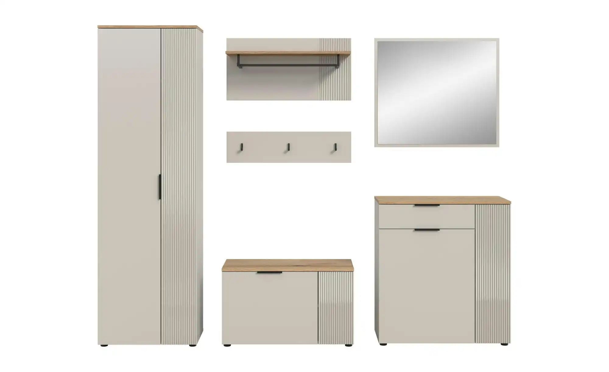 Garderobenkombination   ¦ creme ¦ Maße (cm): B: 250 H: 190 Garderoben & Kle günstig online kaufen