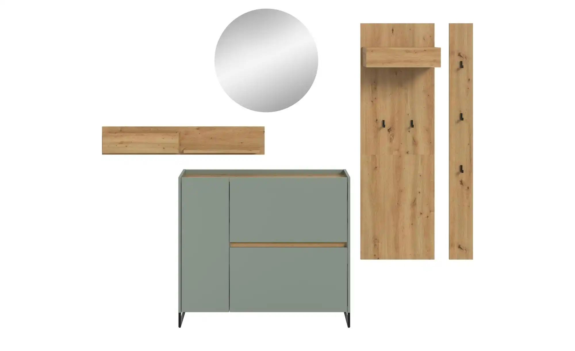 Garderobenkombination   ¦ grün ¦ Maße (cm): B: 197 H: 236 Garderoben & Klei günstig online kaufen