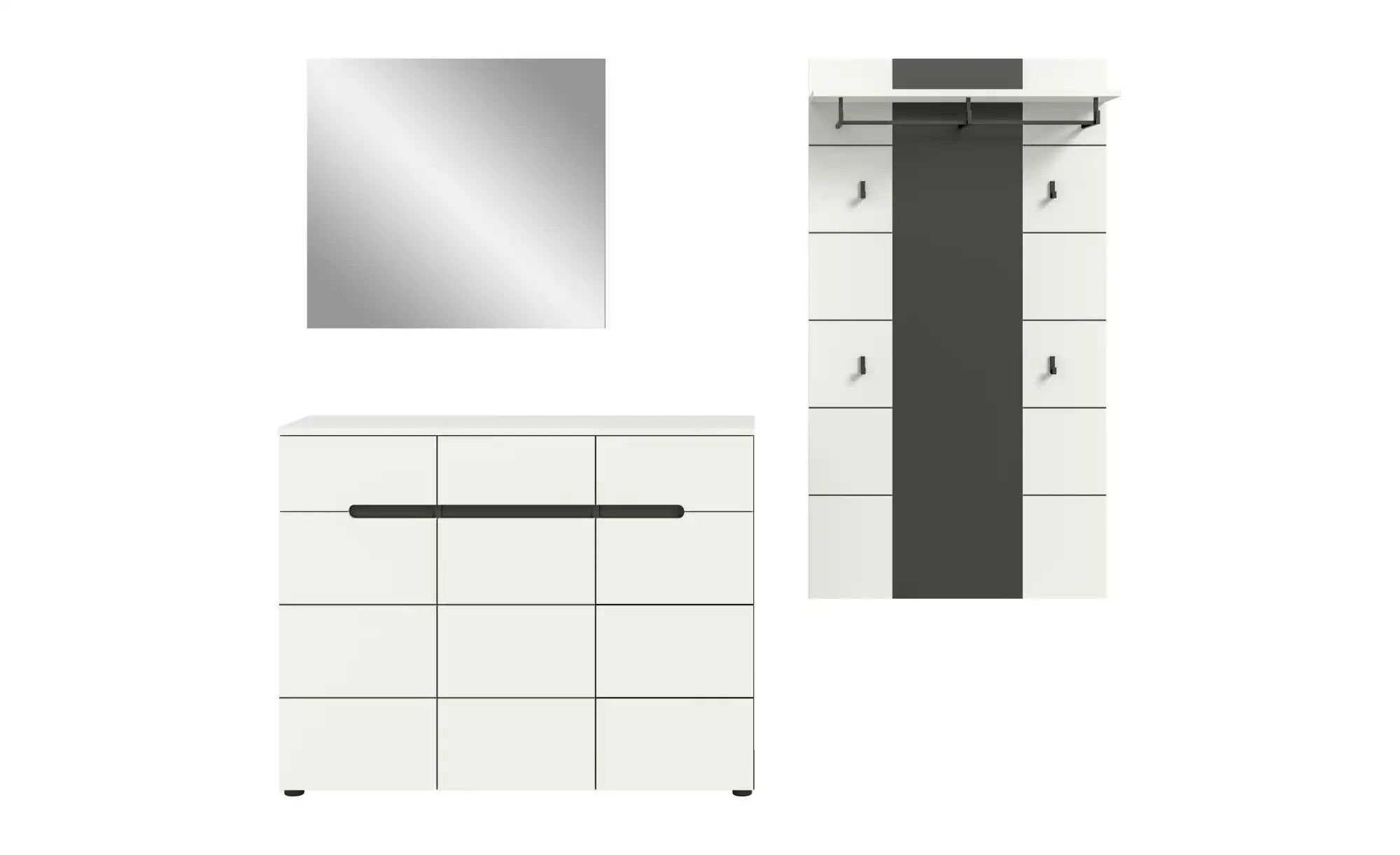 Garderobenkombination   ¦ grau ¦ Maße (cm): B: 215 H: 190 Garderoben & Klei günstig online kaufen