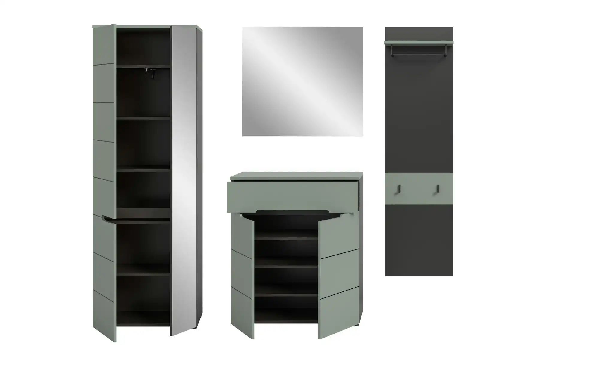 Garderobenkombination   ¦ grau ¦ Maße (cm): B: 220 H: 190 Garderoben & Klei günstig online kaufen