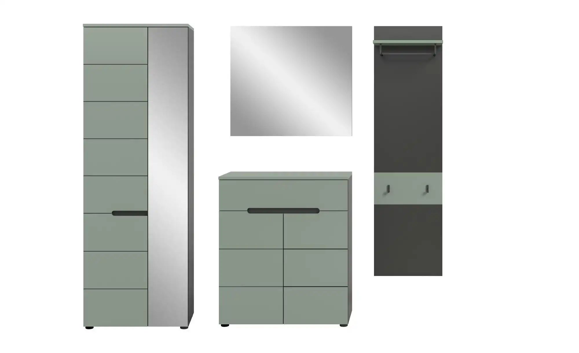 Garderobenkombination   ¦ grau ¦ Maße (cm): B: 220 H: 190 Garderoben & Klei günstig online kaufen