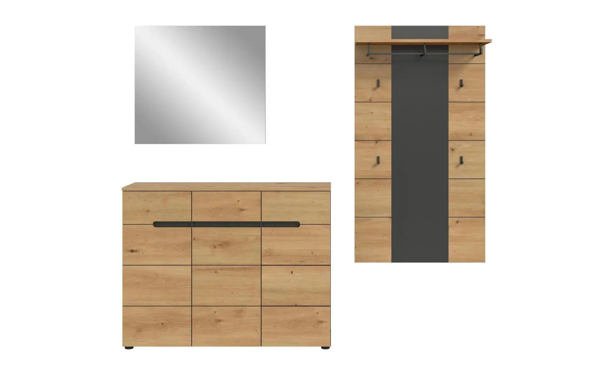 Garderobenkombination   ¦ grau ¦ Maße (cm): B: 215 H: 190 Garderoben & Klei günstig online kaufen