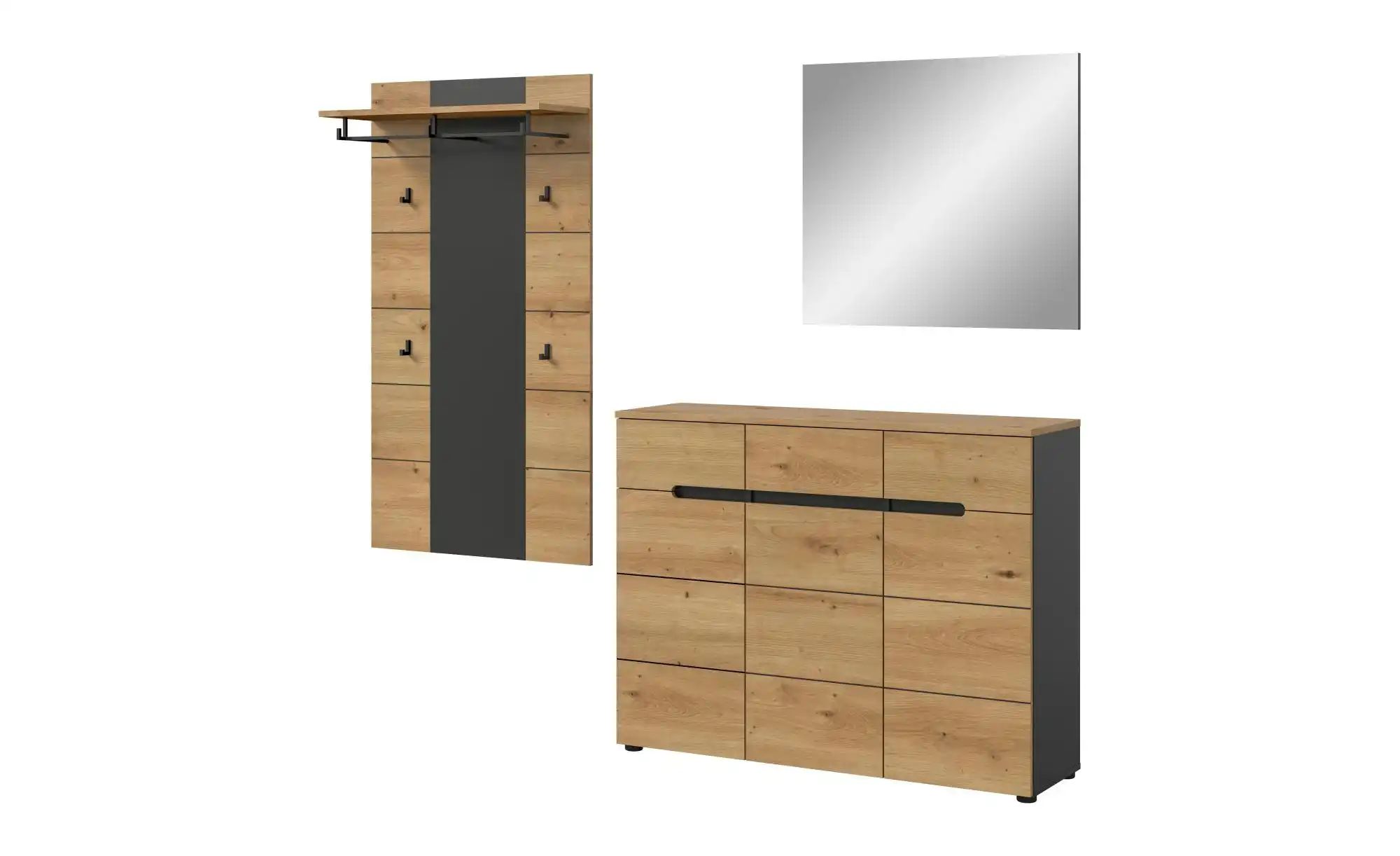 Garderobenkombination   ¦ grau ¦ Maße (cm): B: 215 H: 190 Garderoben & Klei günstig online kaufen