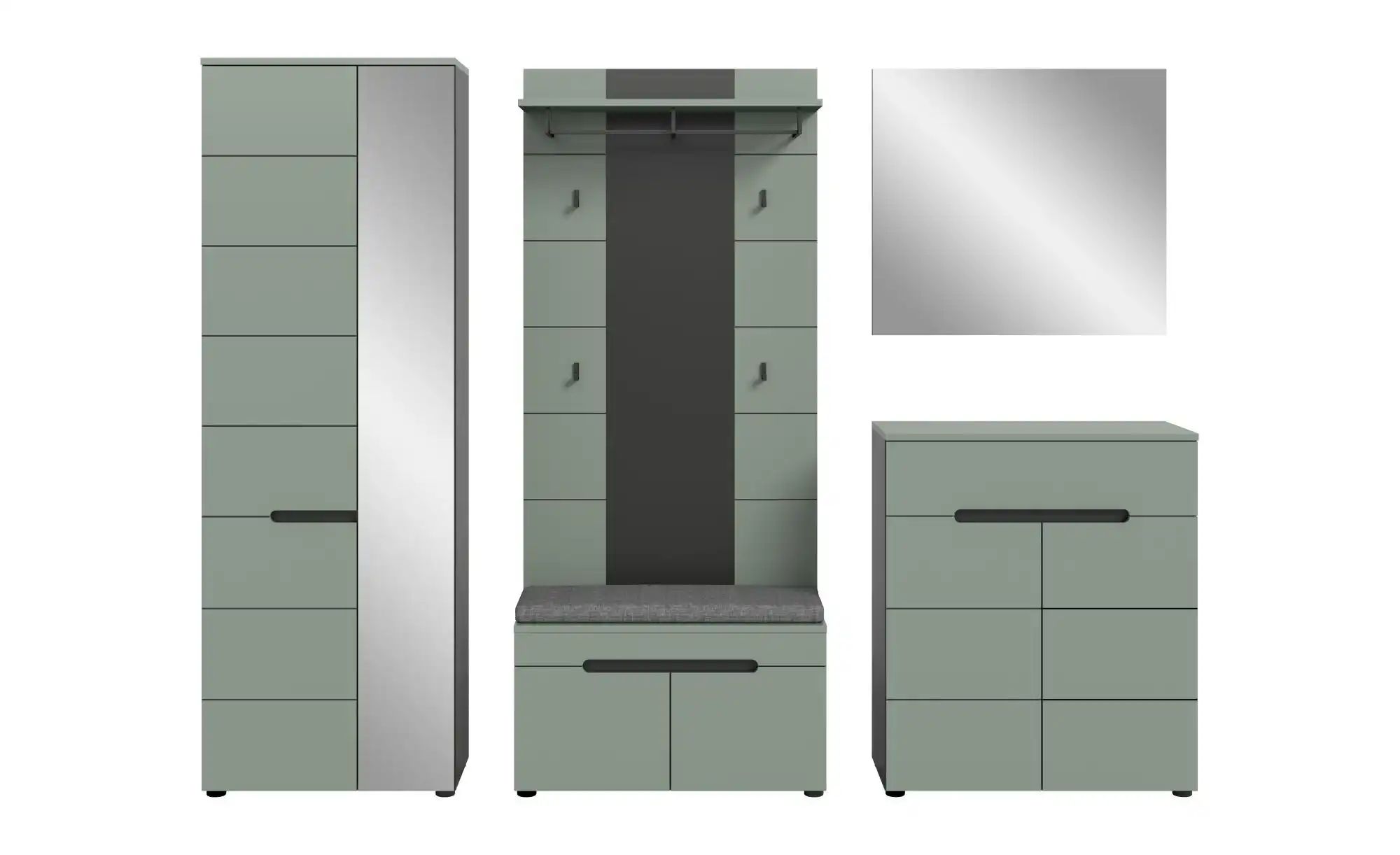 Garderobenkombination   ¦ grau ¦ Maße (cm): B: 255 H: 190 Garderoben & Klei günstig online kaufen