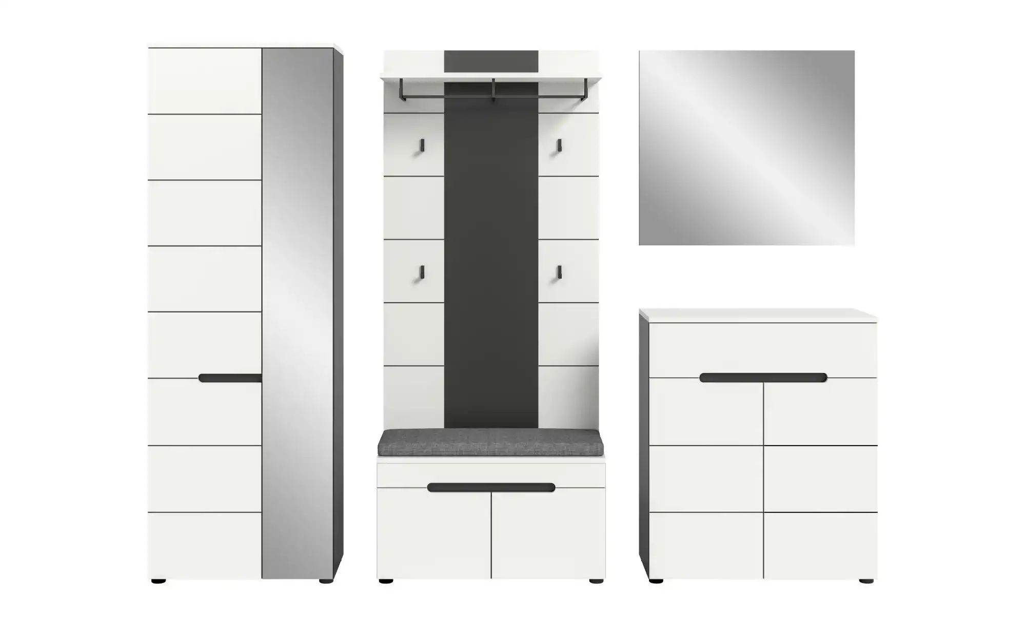 Garderobenkombination   ¦ grau ¦ Maße (cm): B: 255 H: 190 Garderoben & Klei günstig online kaufen