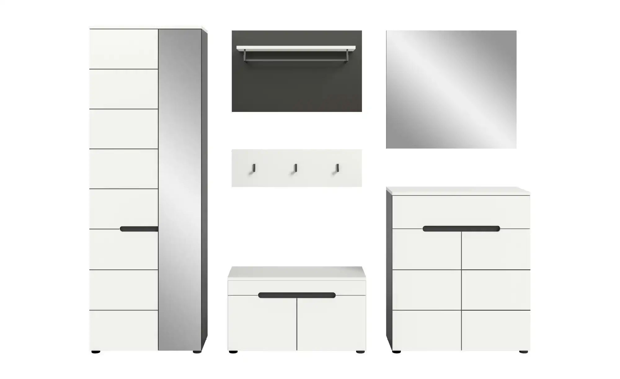 Garderobenkombination   ¦ grau ¦ Maße (cm): B: 255 H: 190 Garderoben & Klei günstig online kaufen