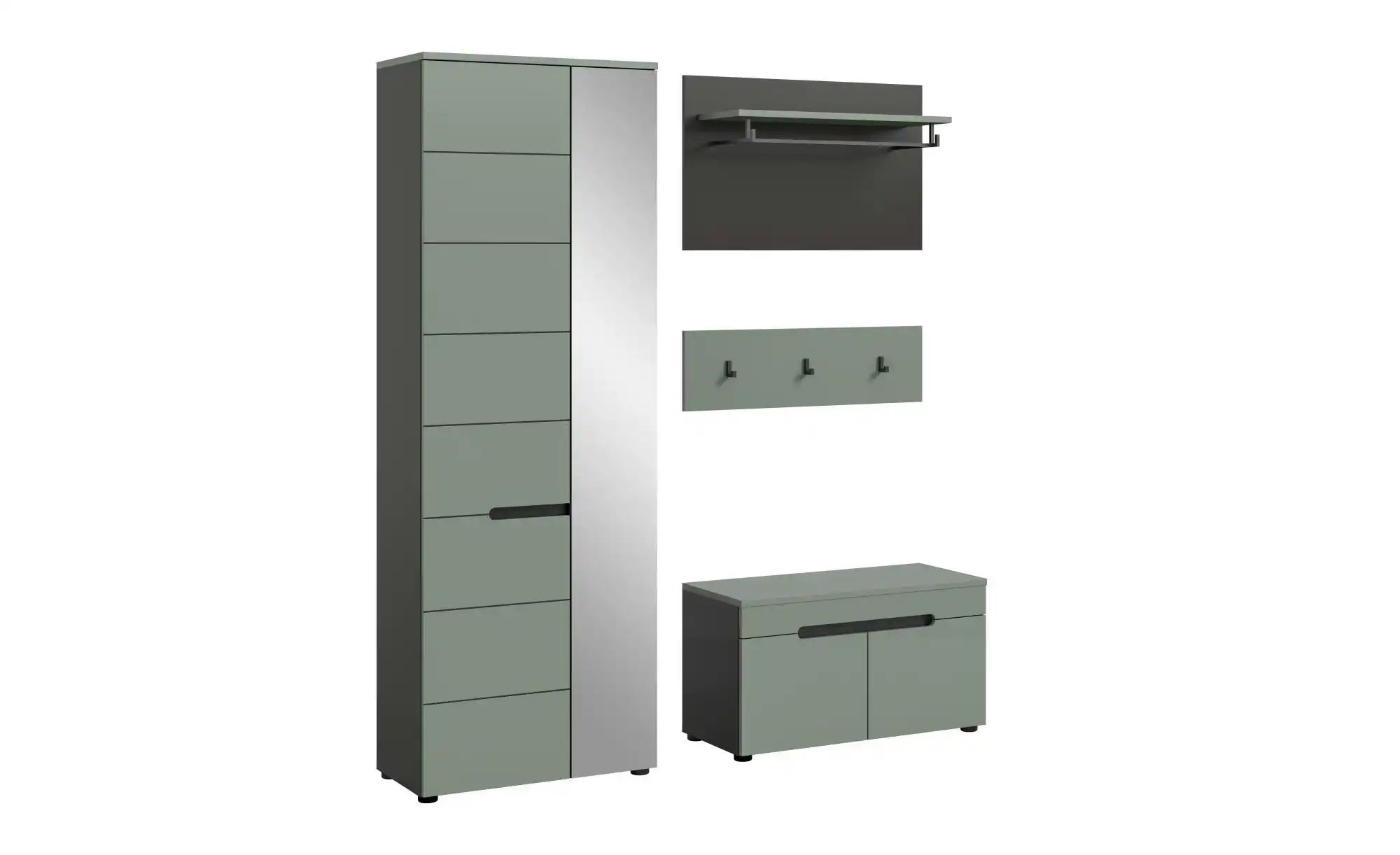 Garderobenkombination 4-teilig  Canu ¦ grau ¦ Maße (cm): B: 160 H: 190 Gard günstig online kaufen