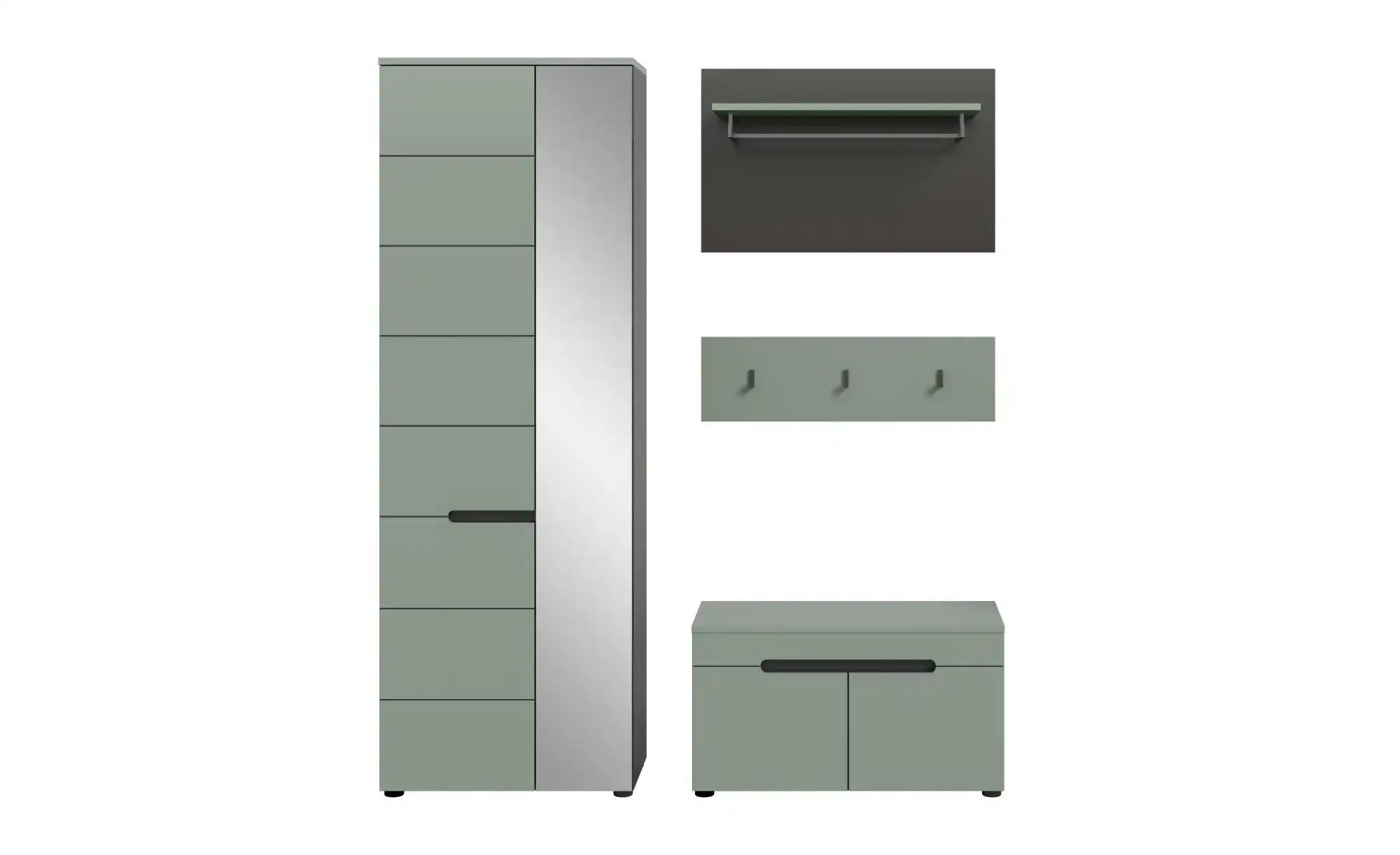 Garderobenkombination   ¦ grau ¦ Maße (cm): B: 160 H: 190 Garderoben & Klei günstig online kaufen