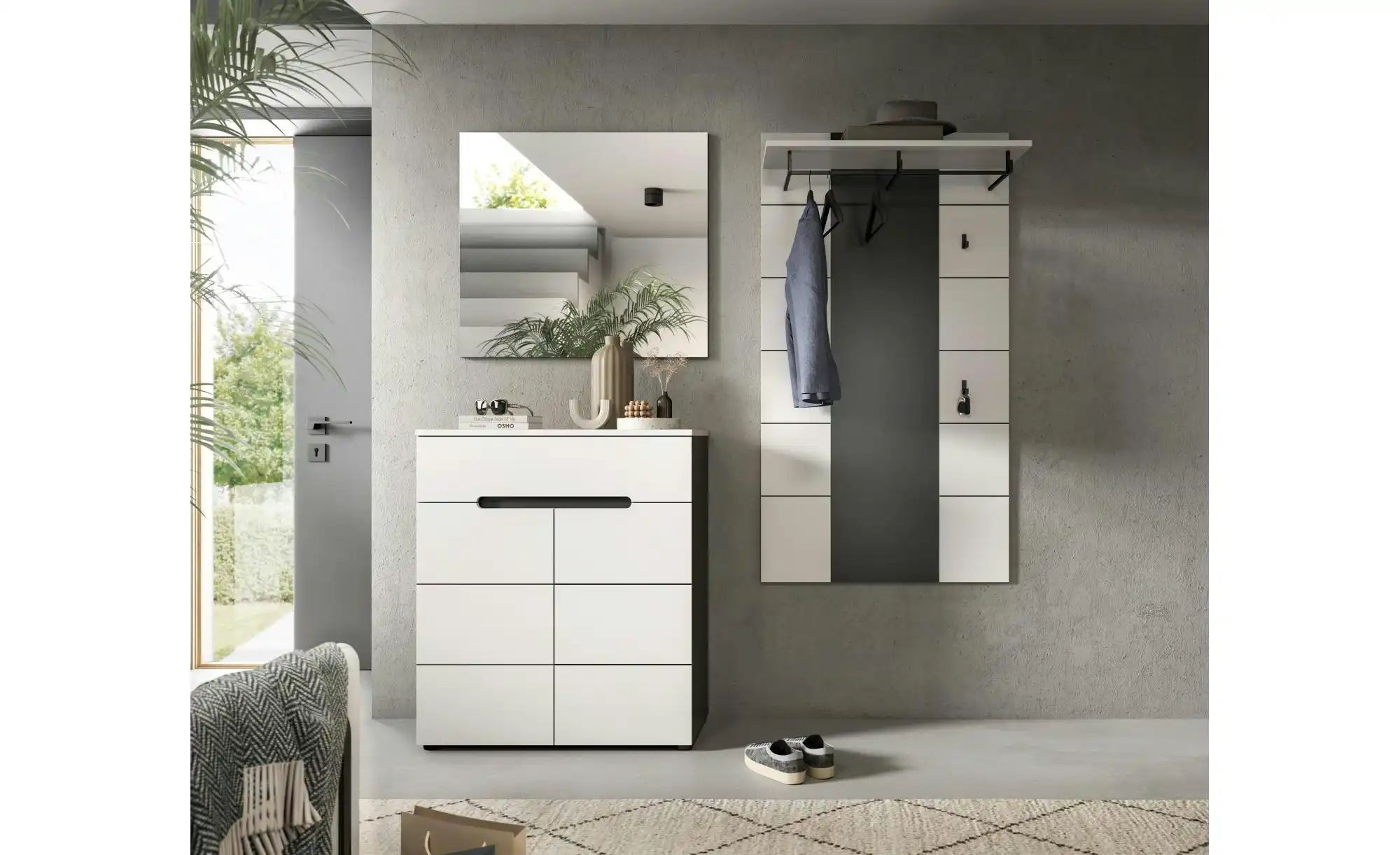 Garderobenkombination   ¦ grau ¦ Maße (cm): B: 175 H: 190 Garderoben & Klei günstig online kaufen
