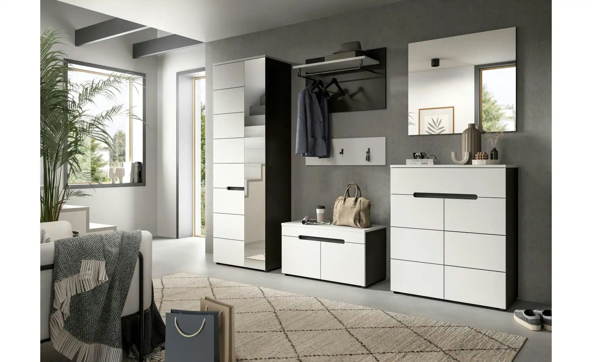 Garderobenkombination   ¦ grau ¦ Maße (cm): B: 175 H: 190 Garderoben & Klei günstig online kaufen