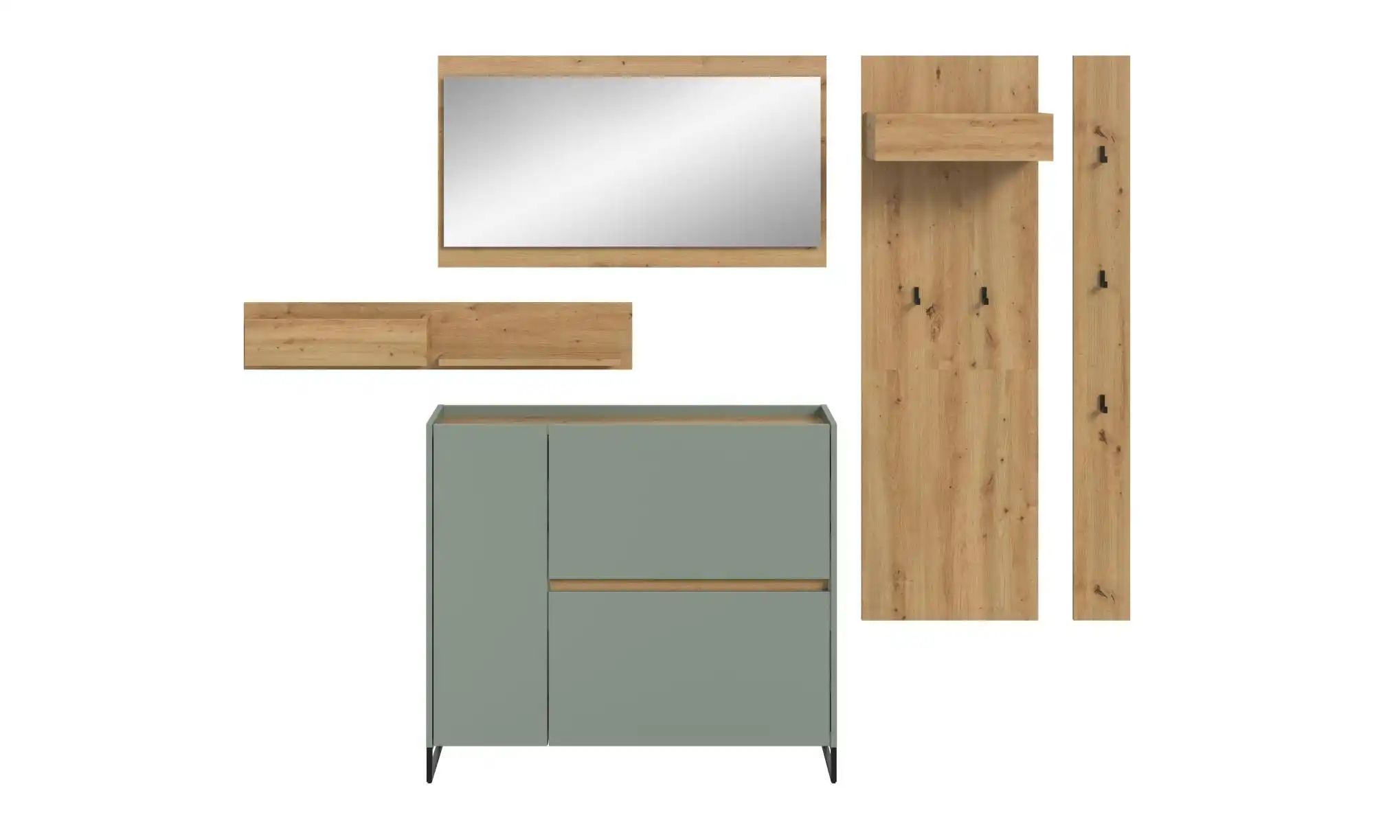 Garderobenkombination   ¦ grün ¦ Maße (cm): B: 192 H: 236 Garderoben & Klei günstig online kaufen