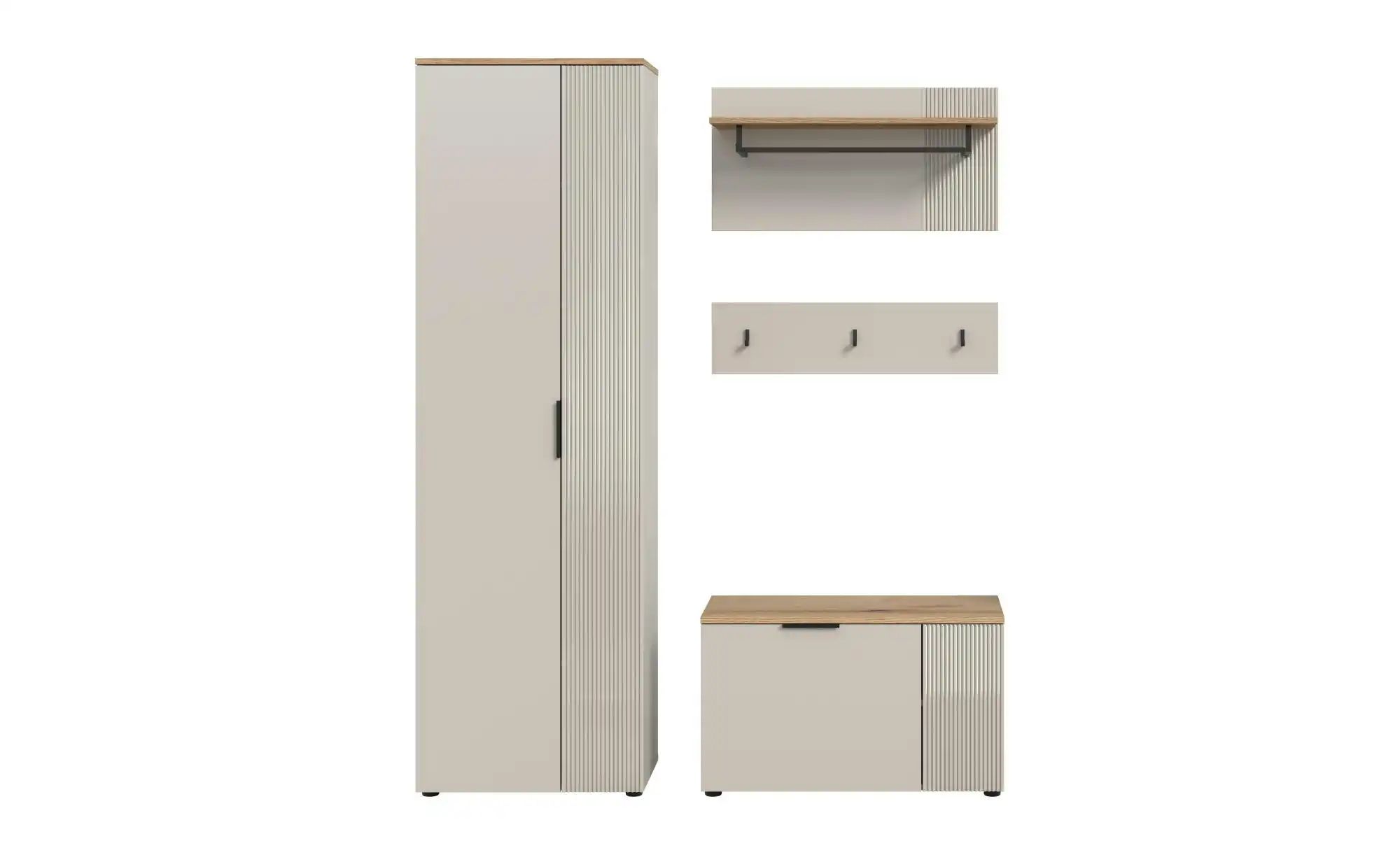 Garderobenkombination   ¦ creme ¦ Maße (cm): B: 155 H: 190 Garderoben & Kle günstig online kaufen