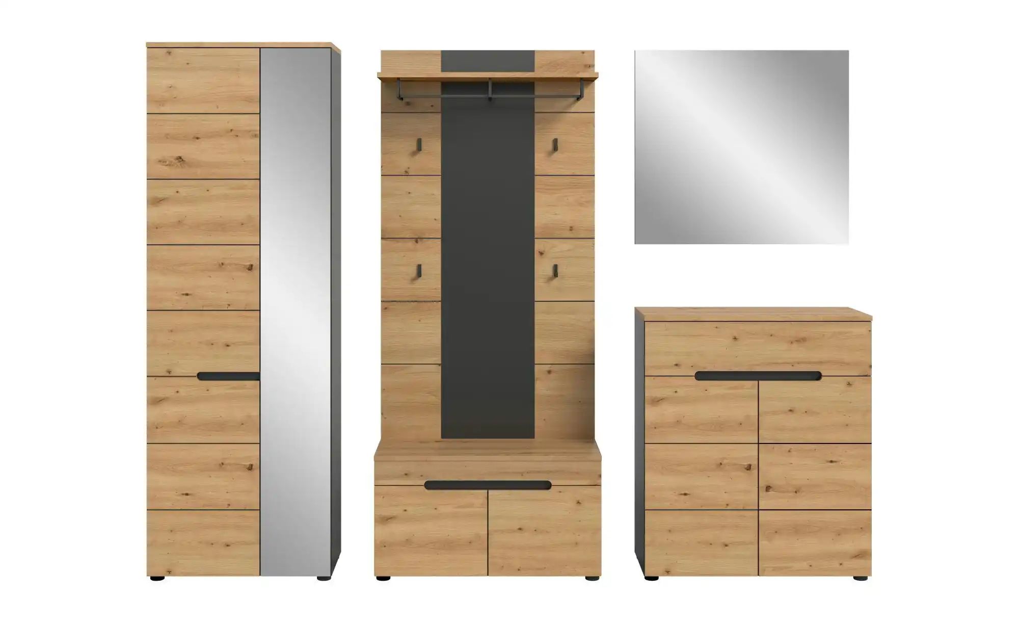 Garderobenkombination   ¦ grau ¦ Maße (cm): B: 255 H: 190 Garderoben & Klei günstig online kaufen