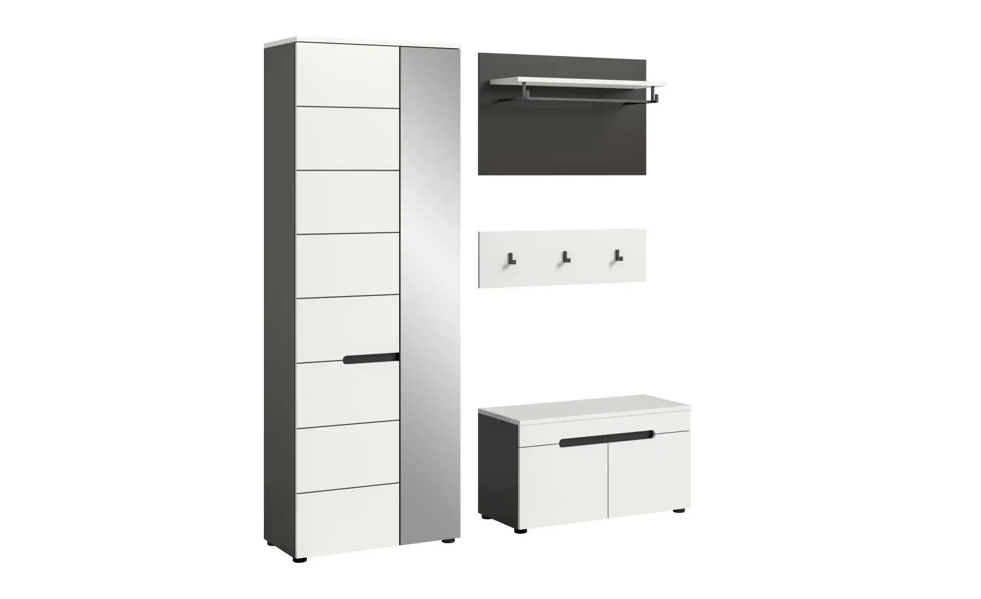 Garderobenkombination   ¦ grau ¦ Maße (cm): B: 160 H: 190 Garderoben & Klei günstig online kaufen